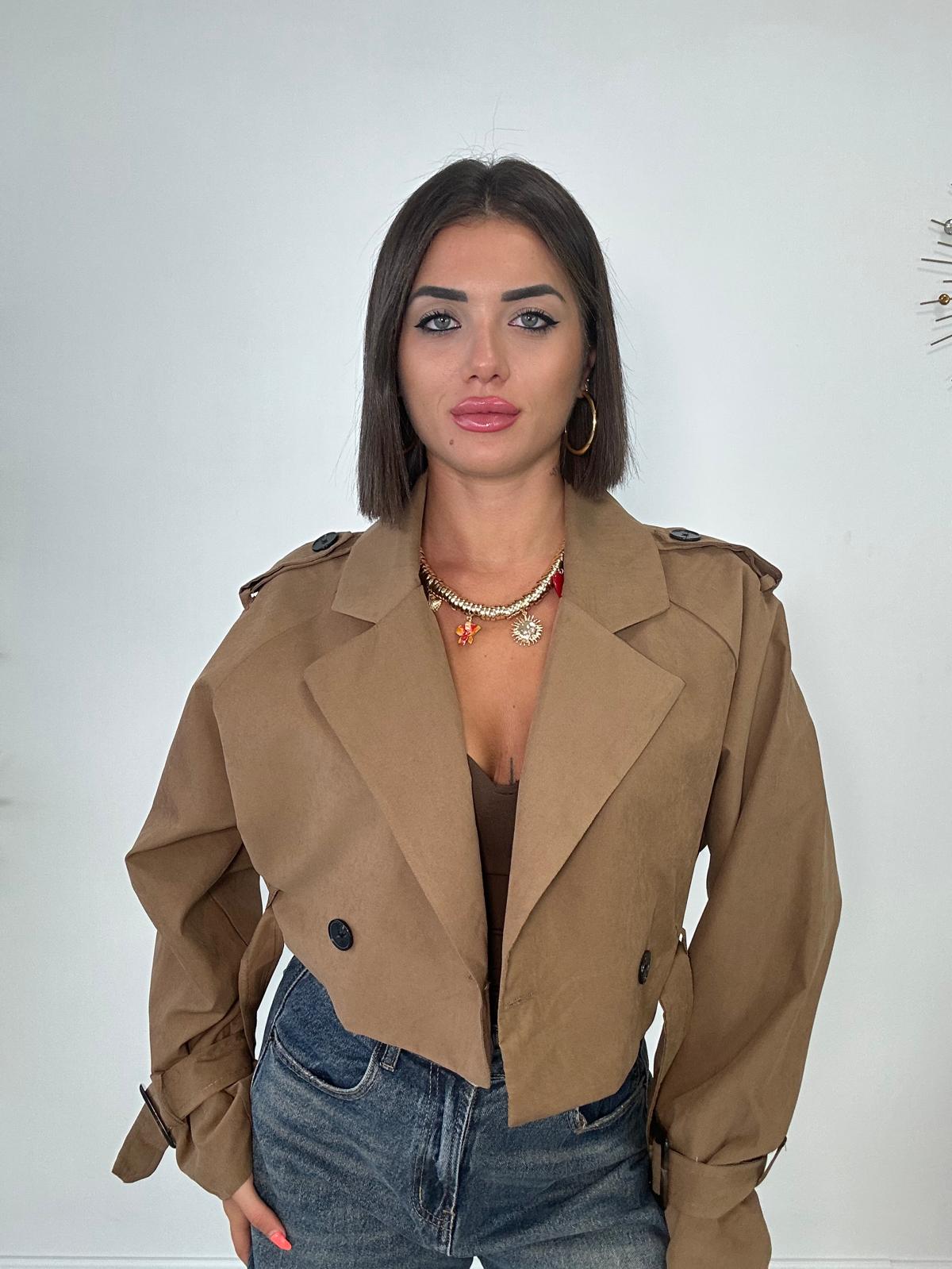 Giacca Crop M10517 - Camel