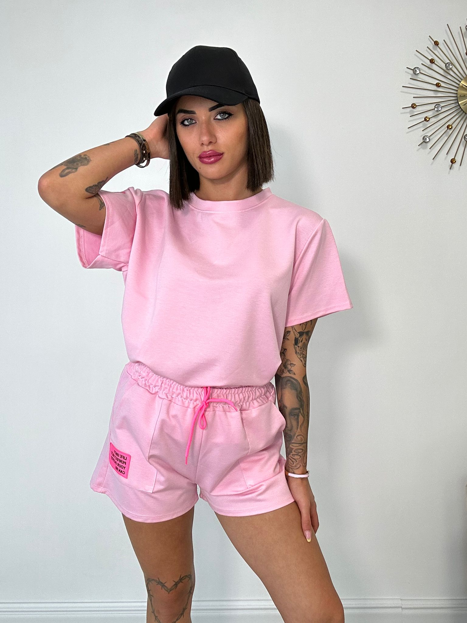 Coordinato sportivo ( Pantaloncino + T-Shirt ) - Rosa