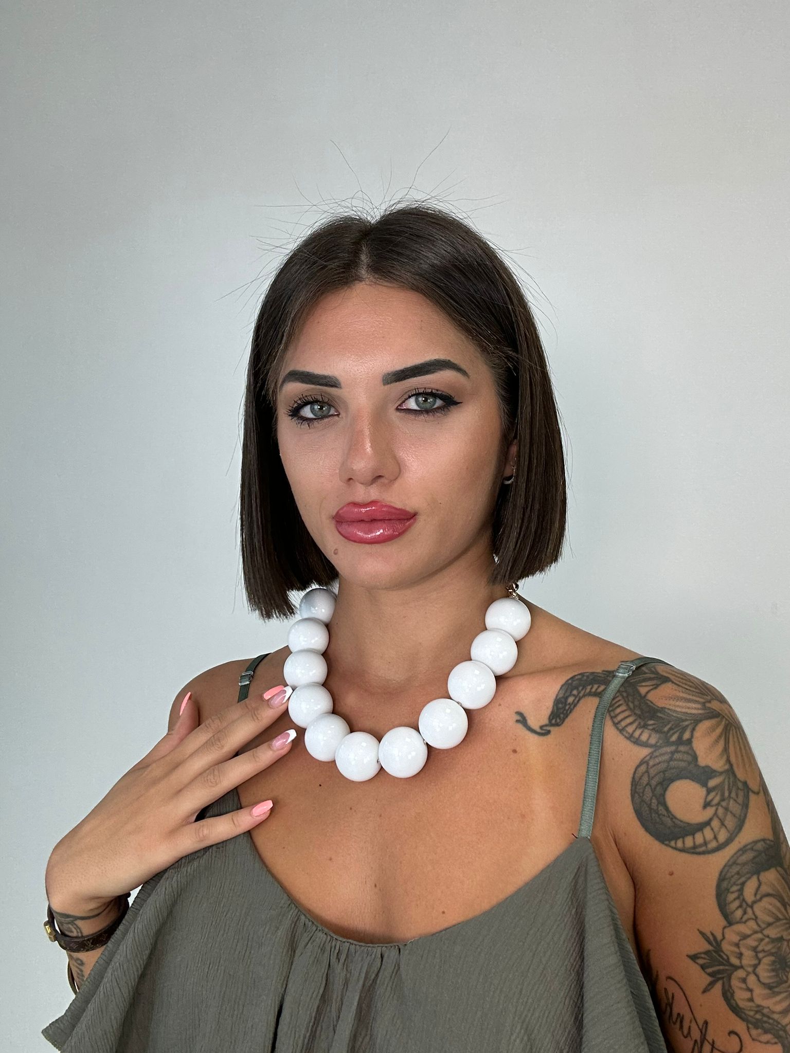 Collana con perle grandi - Bianco