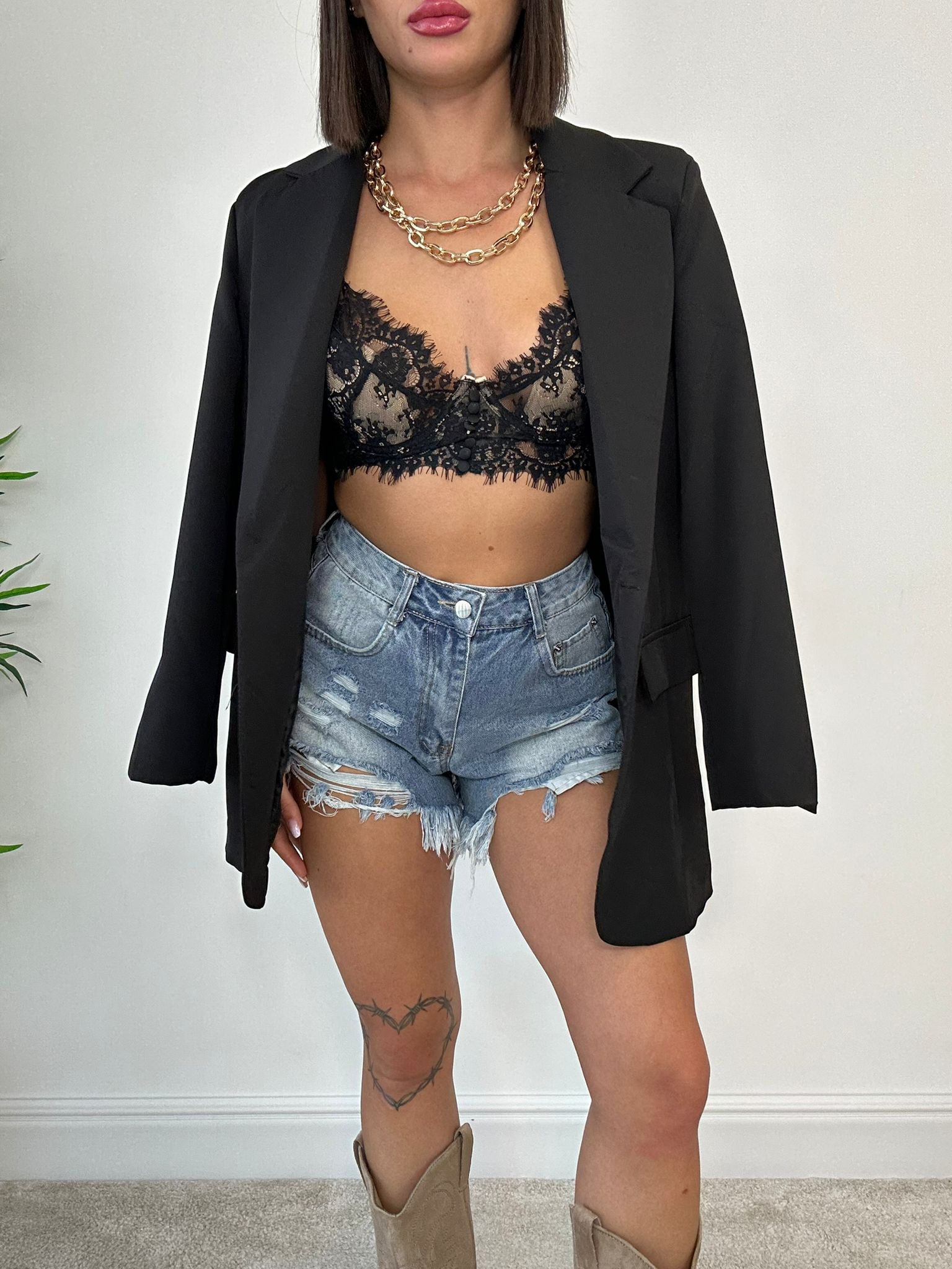 Bralette in Pizzo - Nero