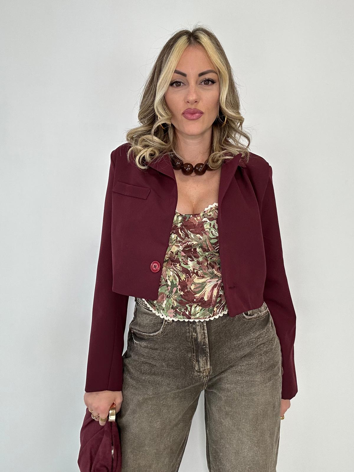 Blazer Crop - Bordeaux