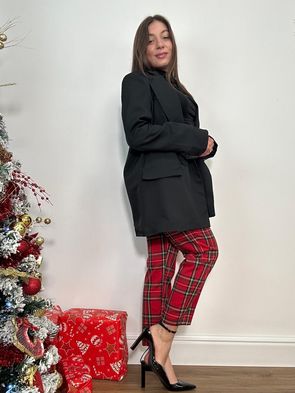 Pantalone Tartan con cintura - Rosso