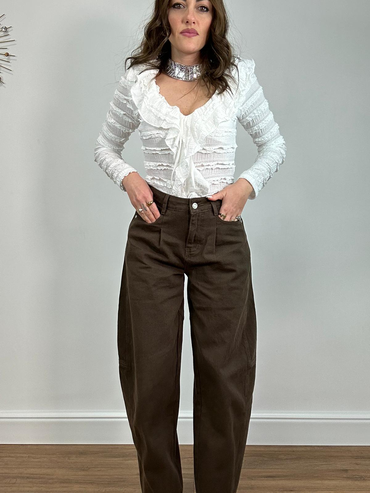 Jeans ballon 6654 - Marrone