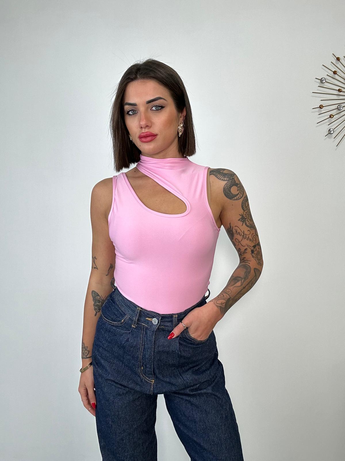 Body scollo laterale - Rosa