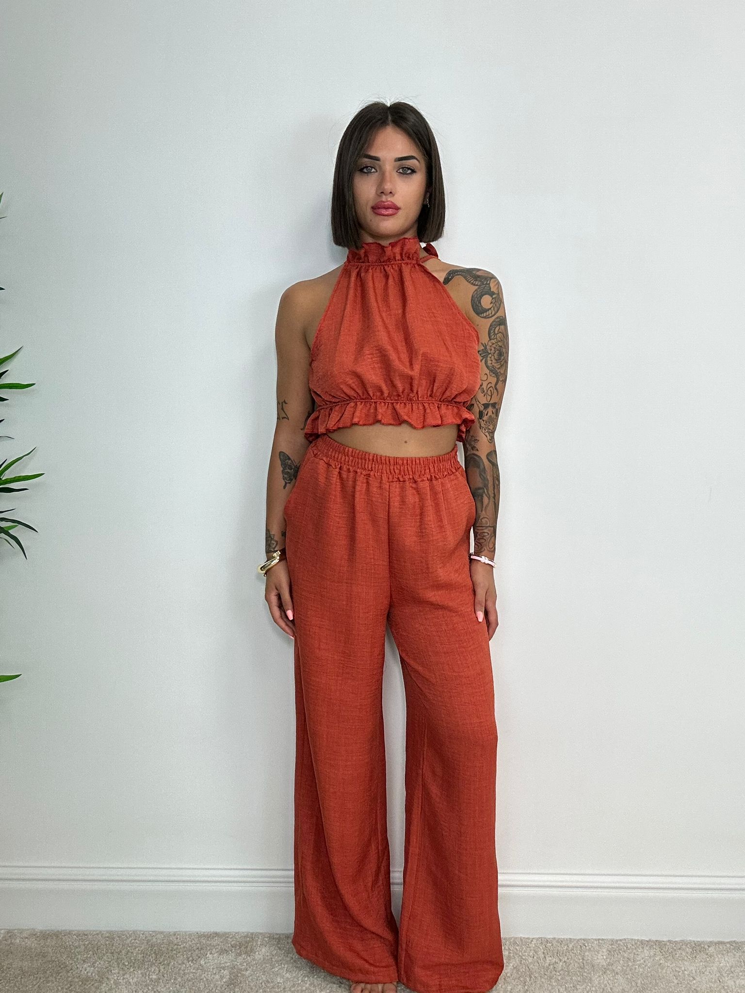Coordinato Miami (Top + Pantalone) Coccio