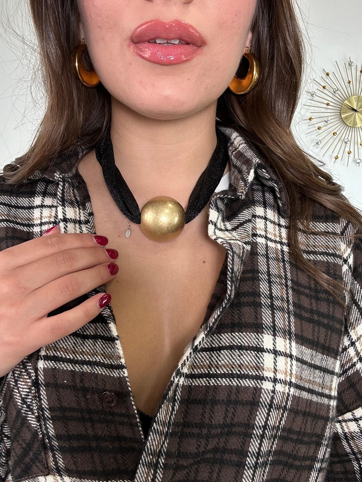 Goldene Kugelkette - Schwarz