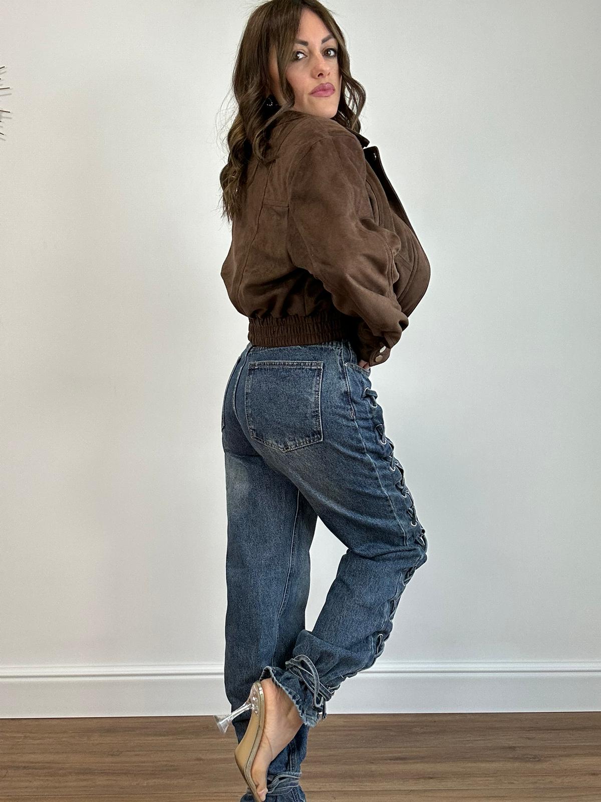 Jeans con lacci F27 - Lavaggio Scuro