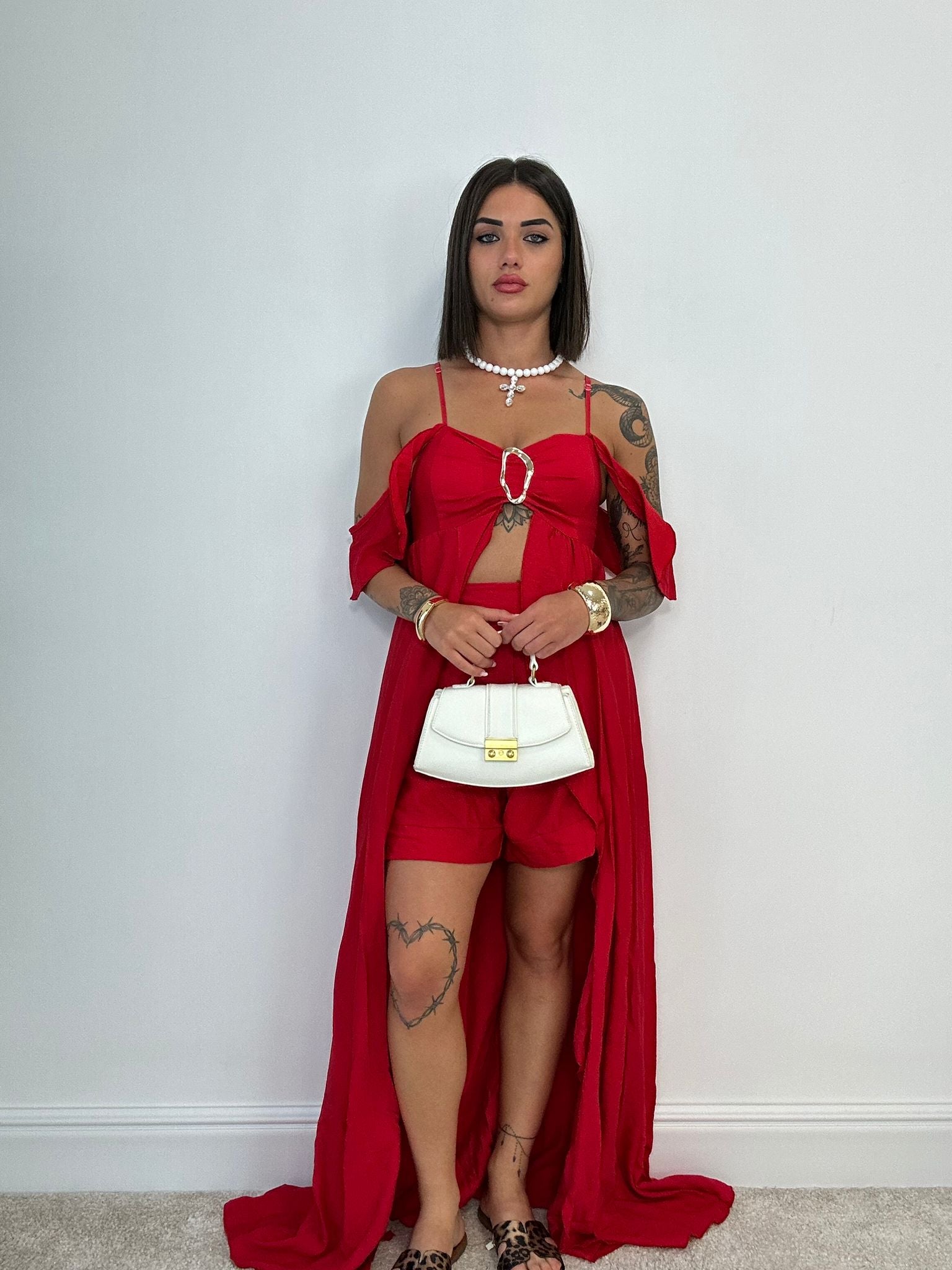 Coordinato Tahiti (Top Lungo + Pantaloncino) Rosso