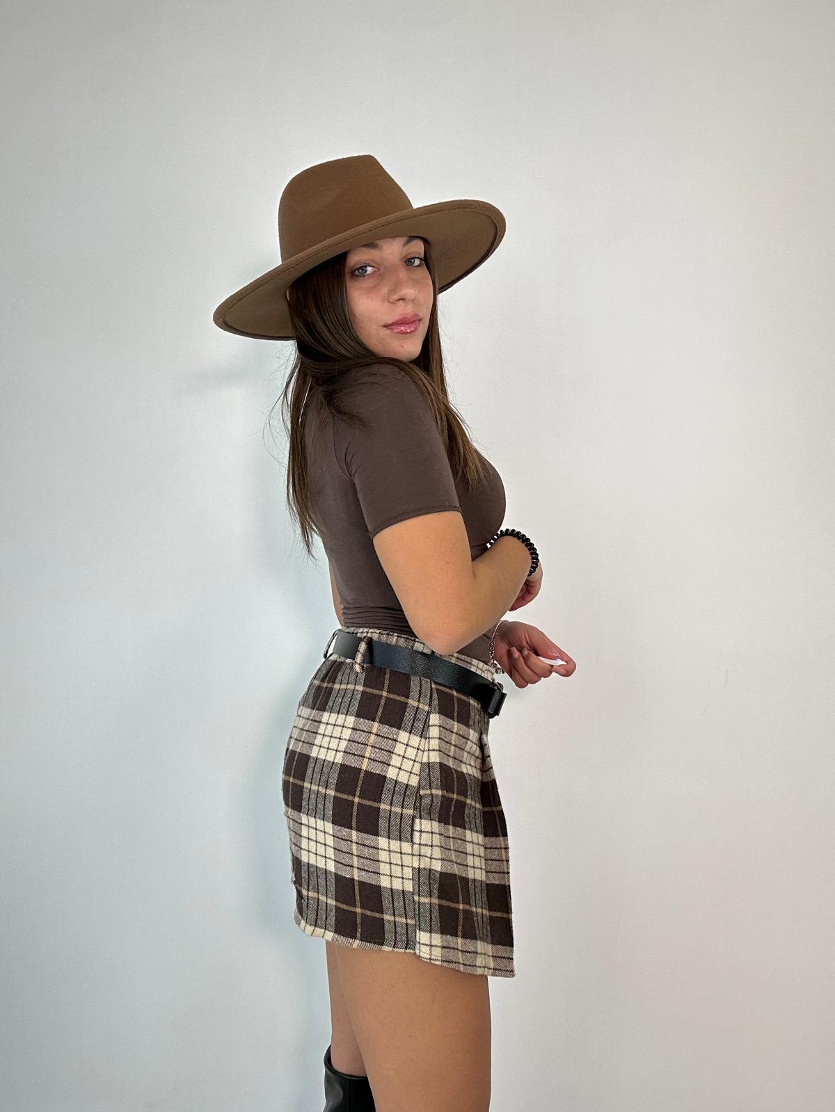 Coordinato 88696 (Blazer + Gonna pantaloncino) Marrone e Beige