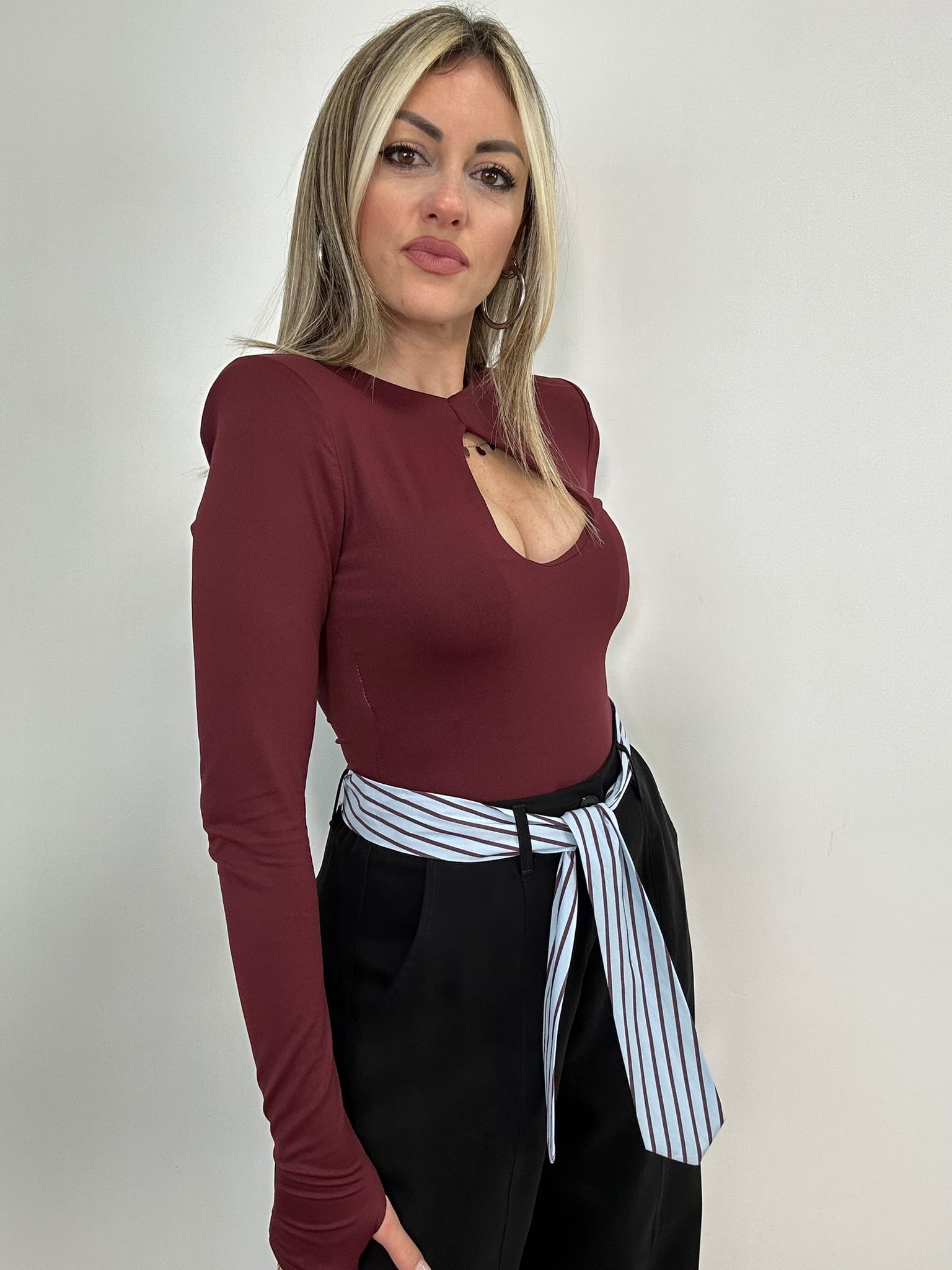 Body Scollo a goccia 13627 - Bordeaux