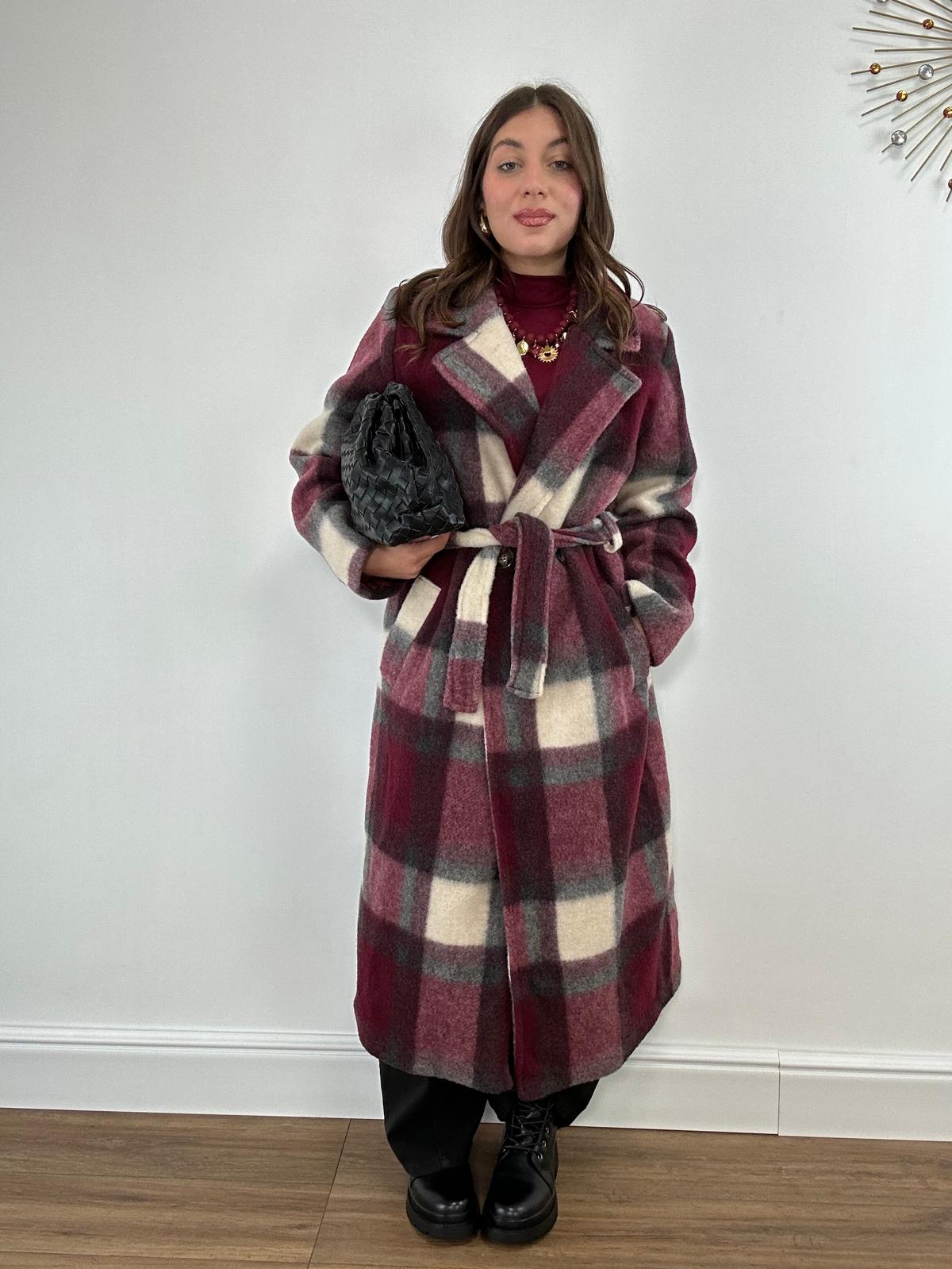 Cappotto IN683507 - Bordeaux e Panna