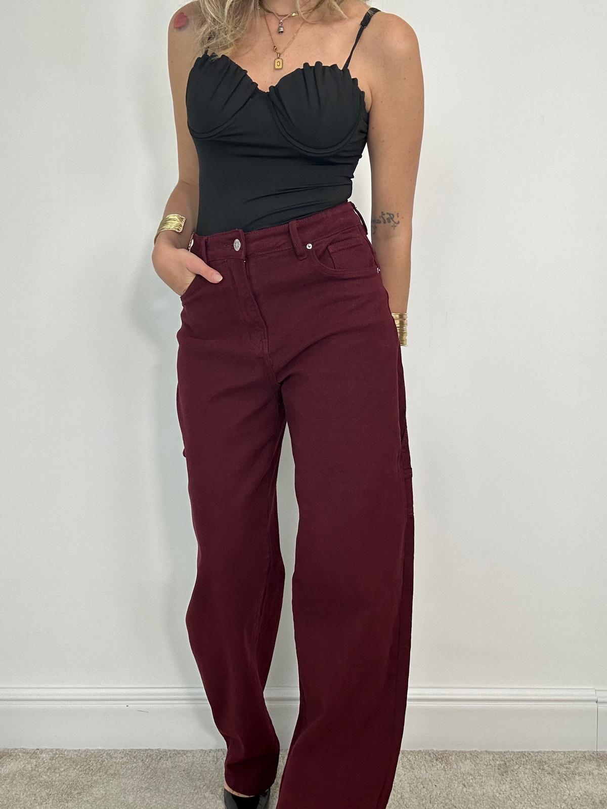 Jeans Wide Balloon 8948-130 - Bordeaux