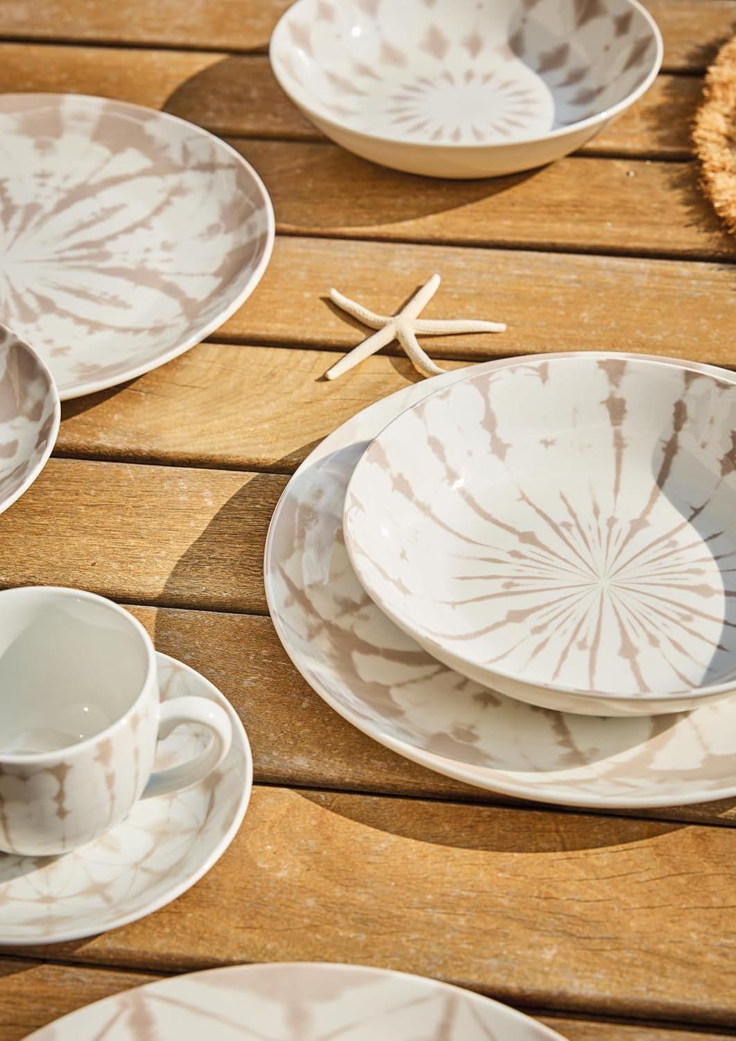 SERVIZIO PIATTO CERAMICA 18pz CELINE BEIGE MADISON