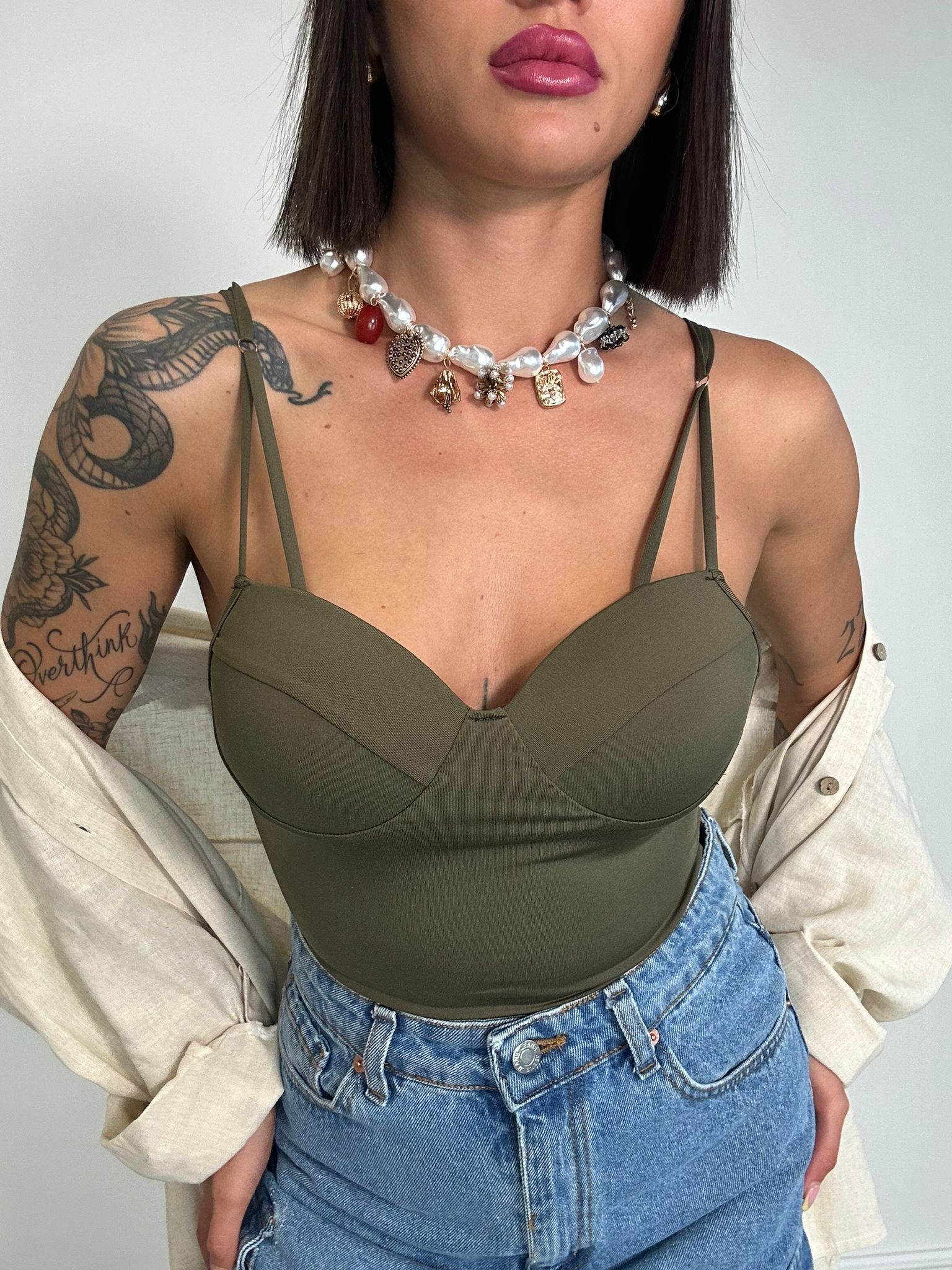 Body con coppe - Verde Militare