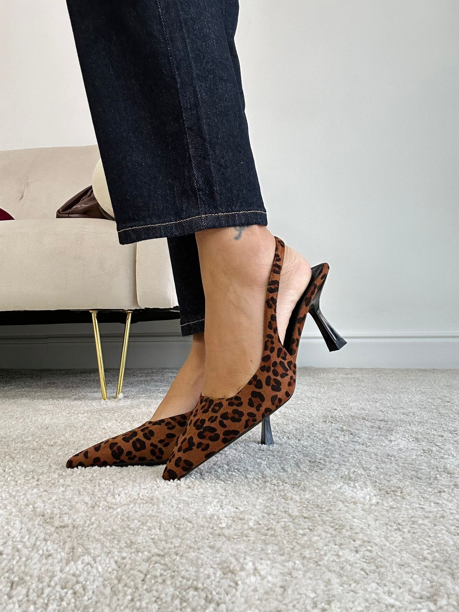 Slingback-Pumps – Animal-Print
