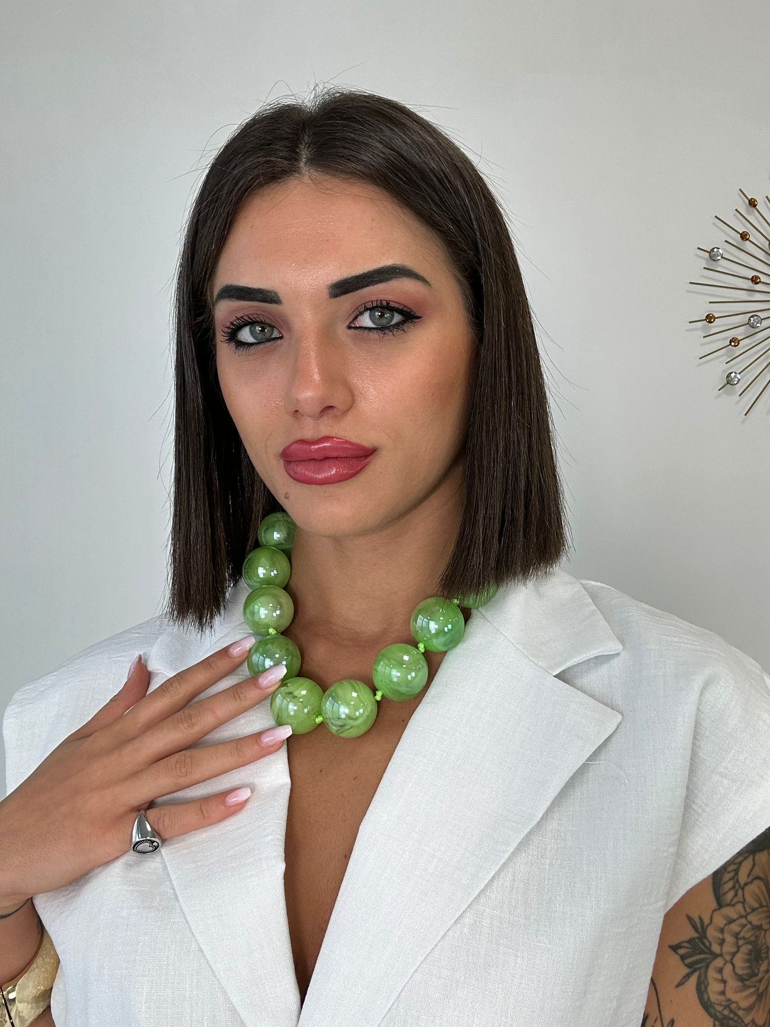 Collana Perle grandi - Verde