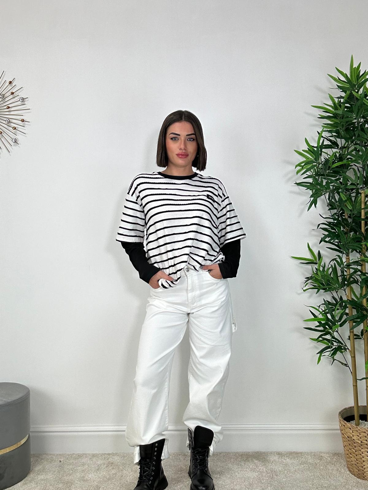 Chemise rayée - Noir et blanc