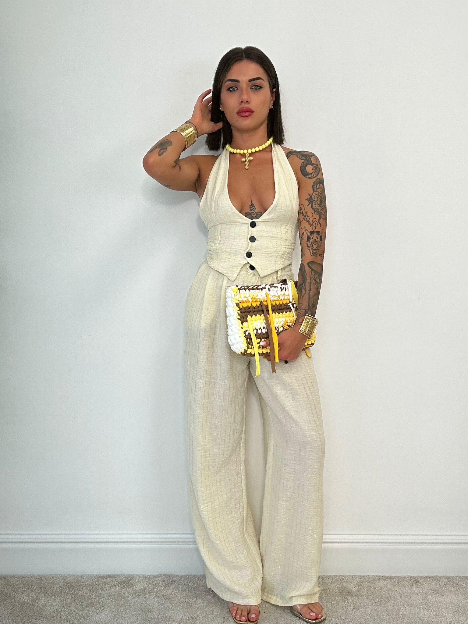 Coordinato Bali (Gilet + Pantalone) Crema