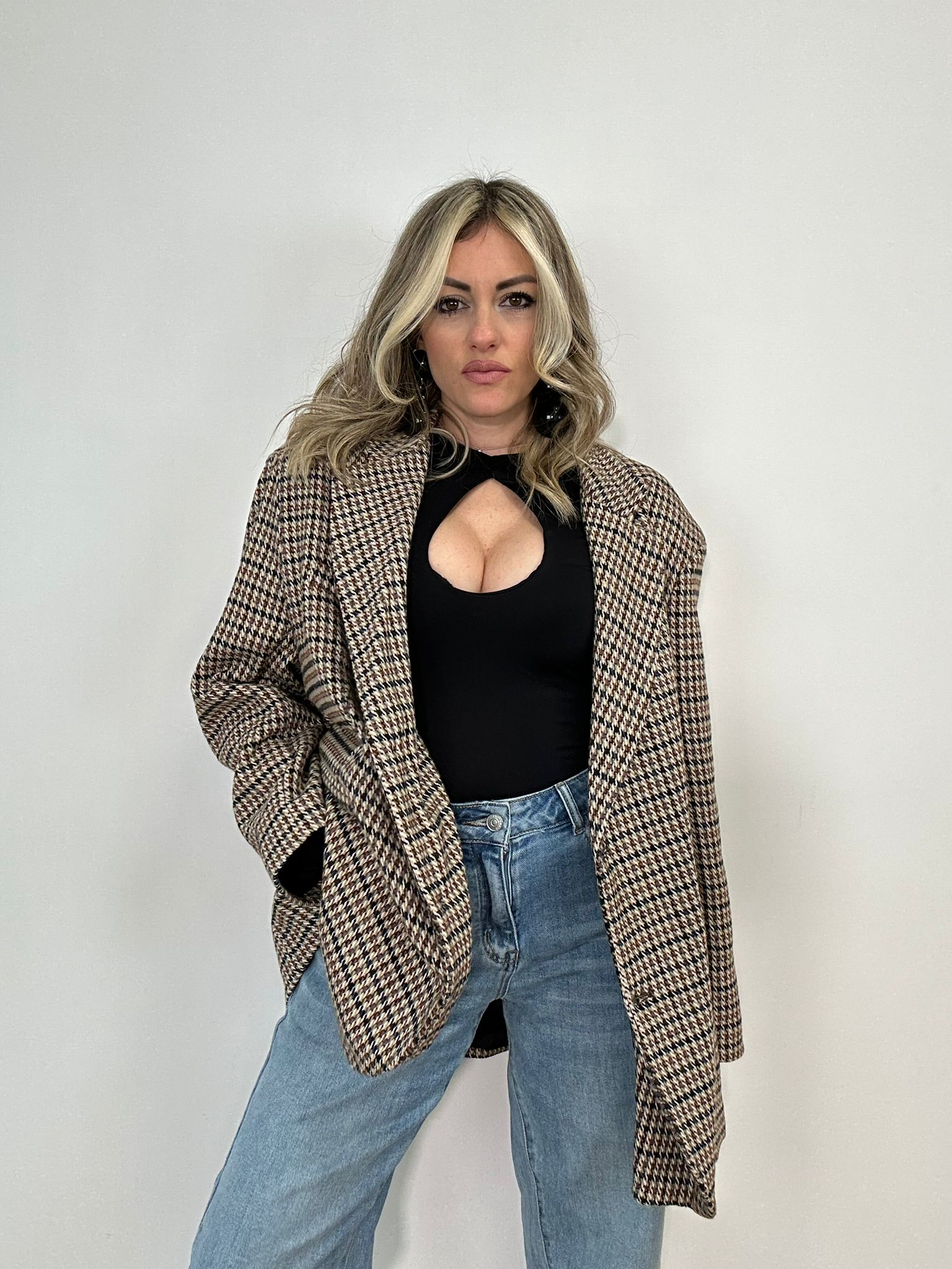 Blazer Pied de poule GC02 - Beige