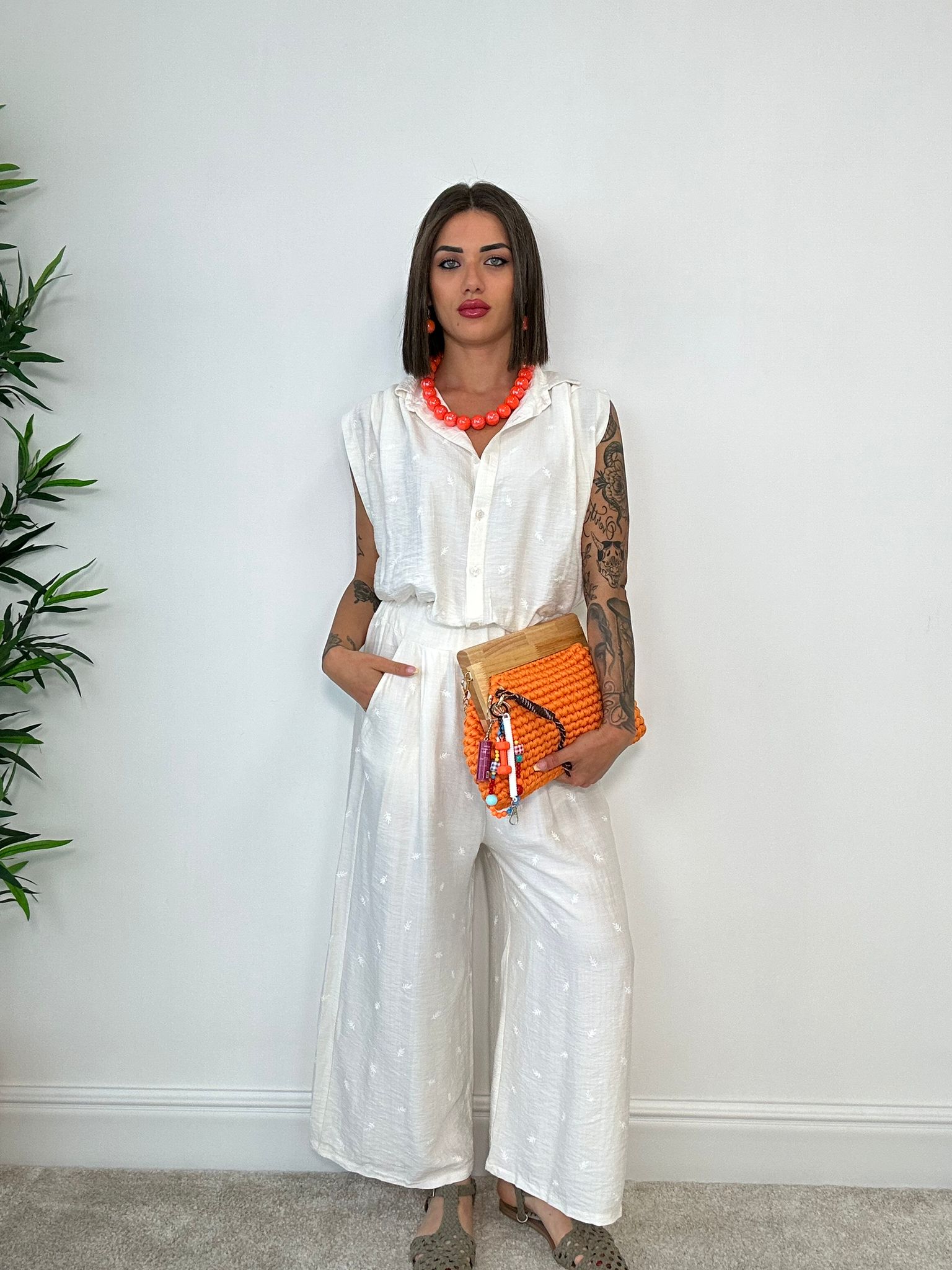 Coordinato Nerano (Camicetta + Pantalone) Bianco