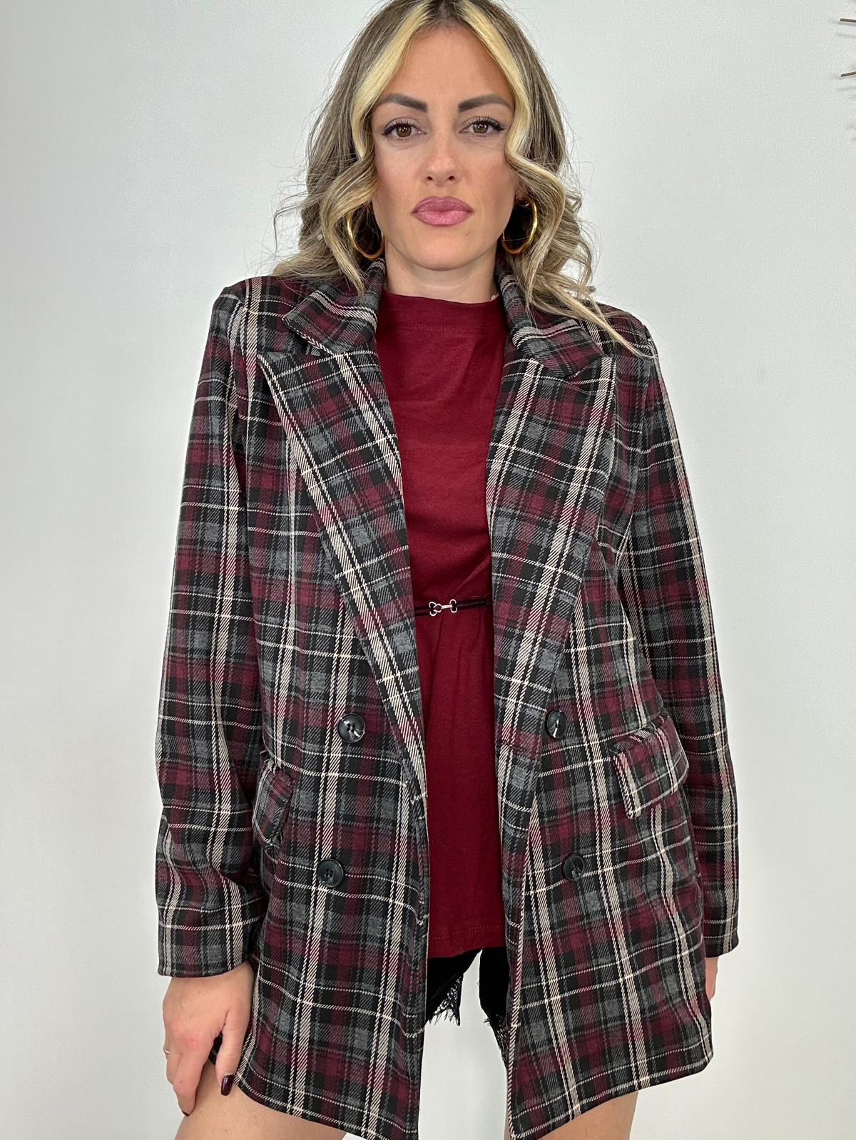 Blazer a quadri 6726 - Bordeaux/Nero