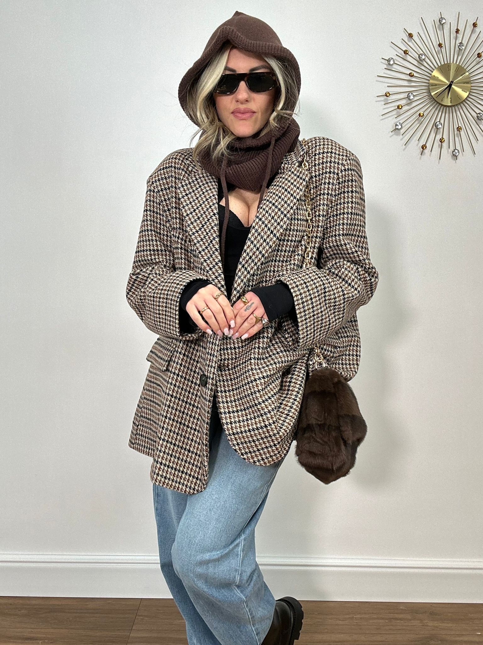 Blazer Pied de poule GC02 - Beige