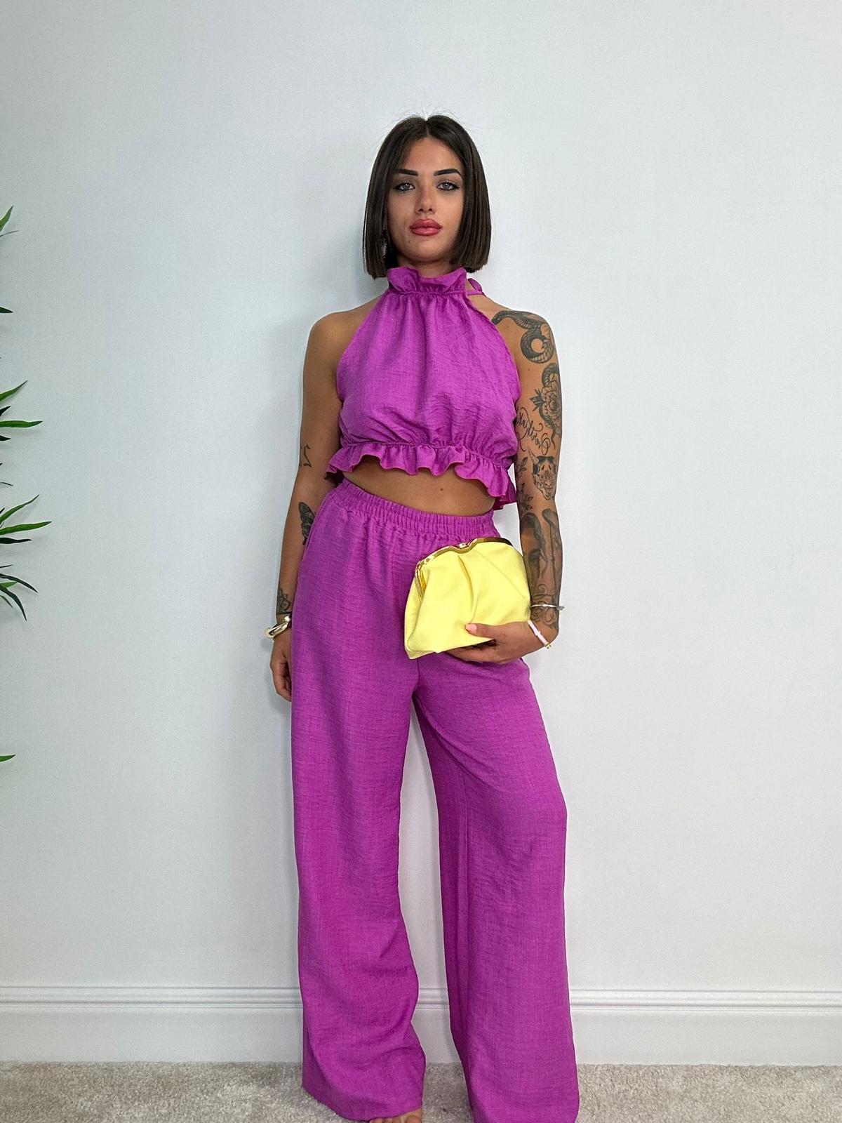 Coordinato Miami (Top + Pantalone) Magenta