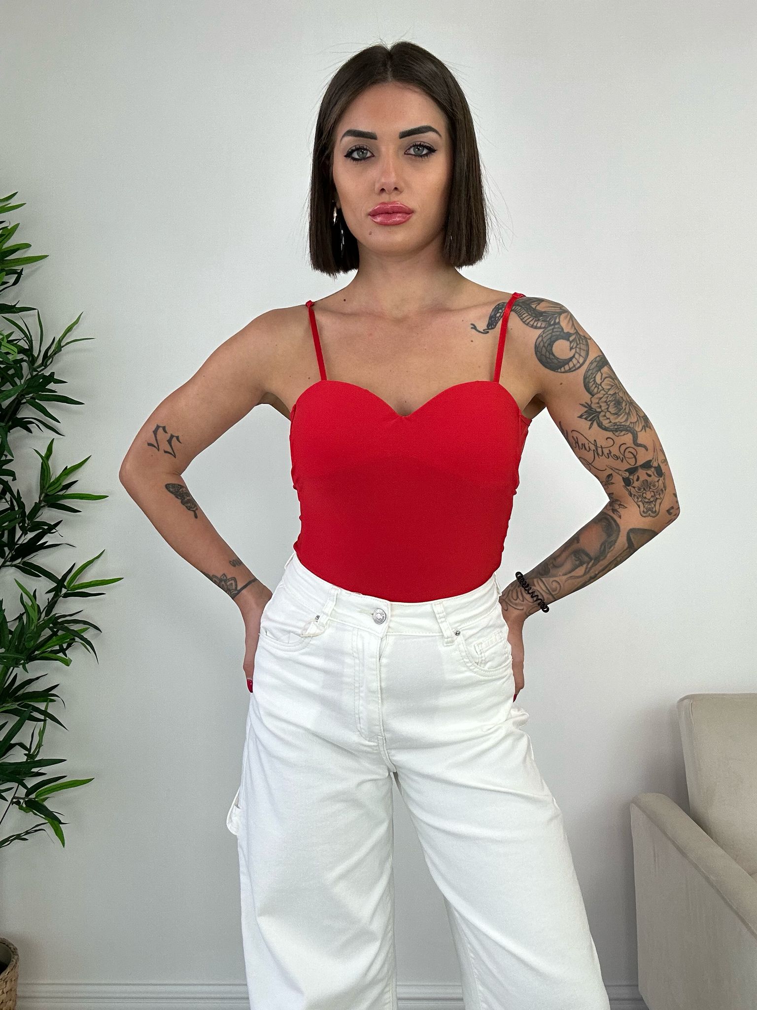 Body Scollo a Cuore - Rosso