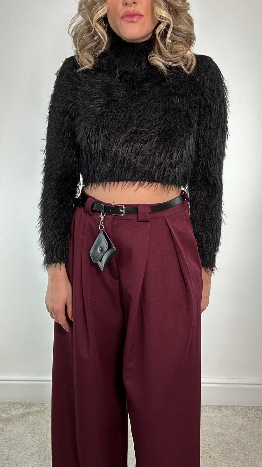 Maglioncino crop 5601 - Nero