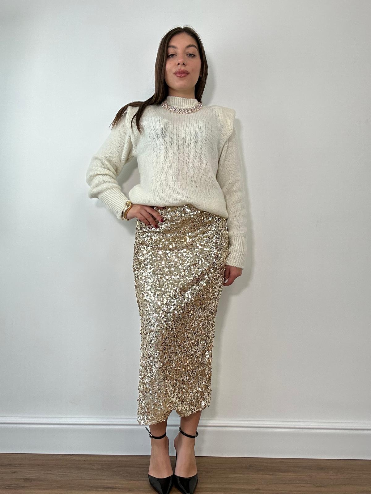 Maglione con spalline 3101 - Bianco