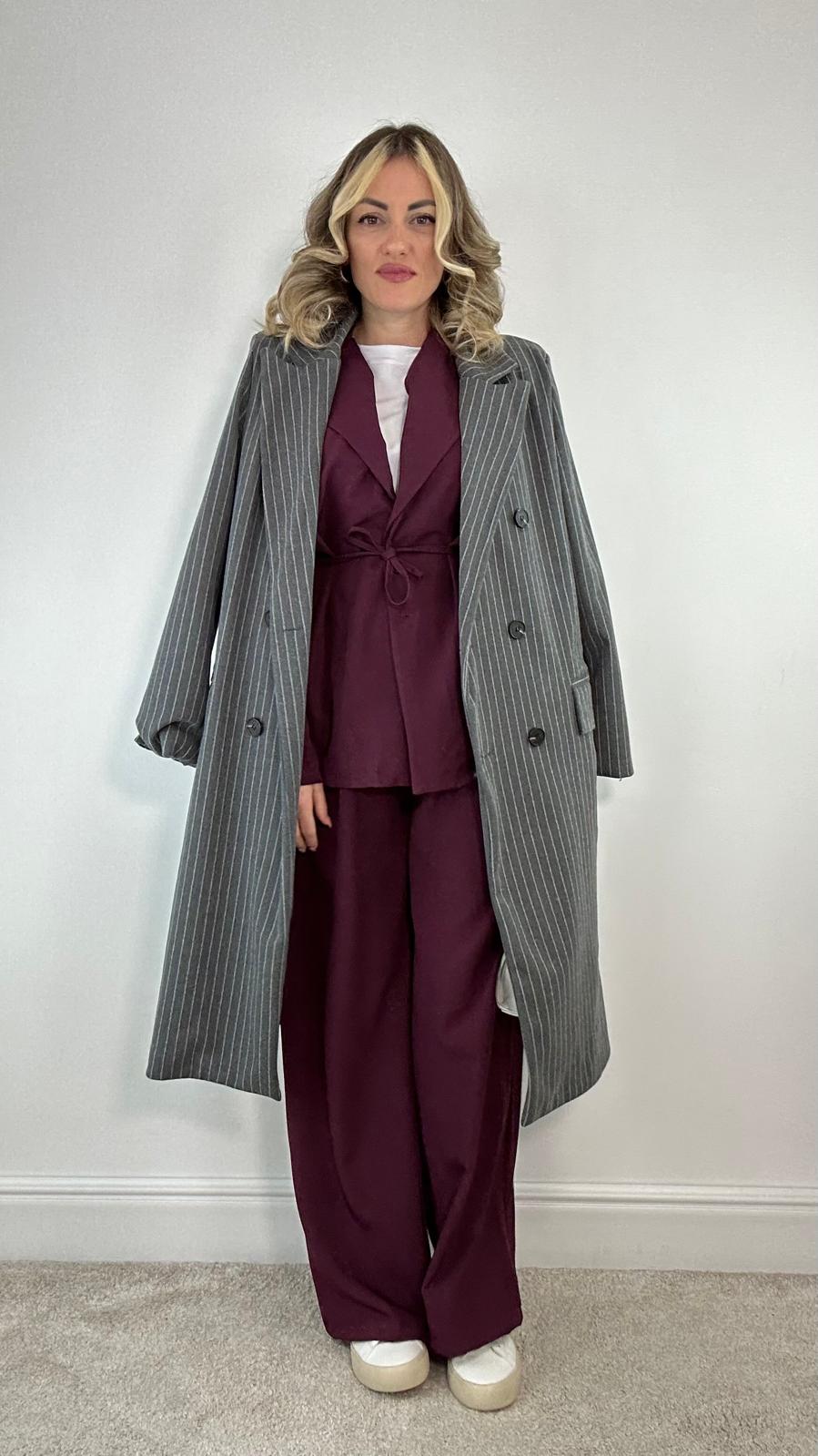 Coordinato M13351 (Camicia + Pantalone) Prugna