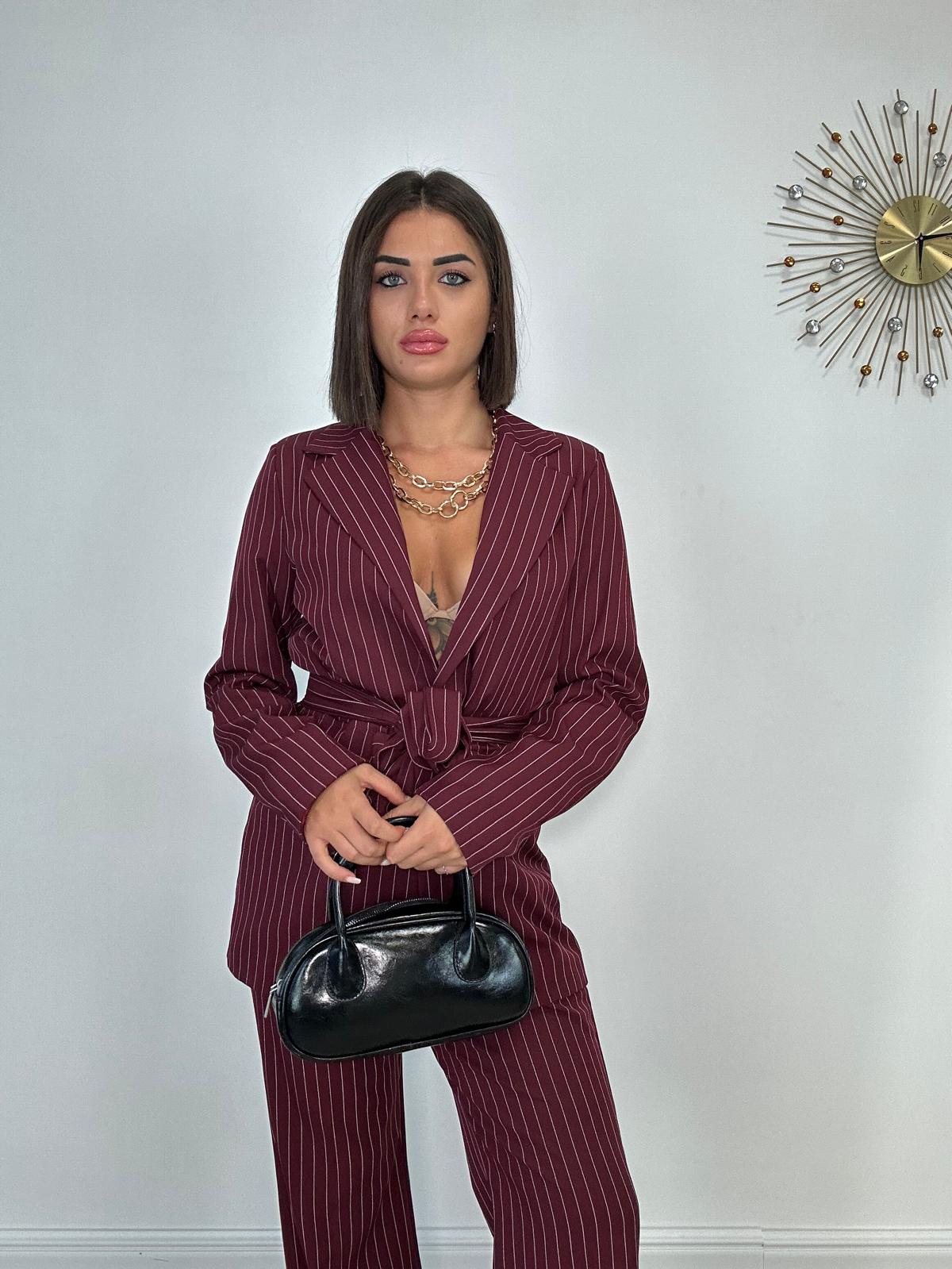 Tailleur Parigi Gessato (Blazer + Pantalone) Bordeaux