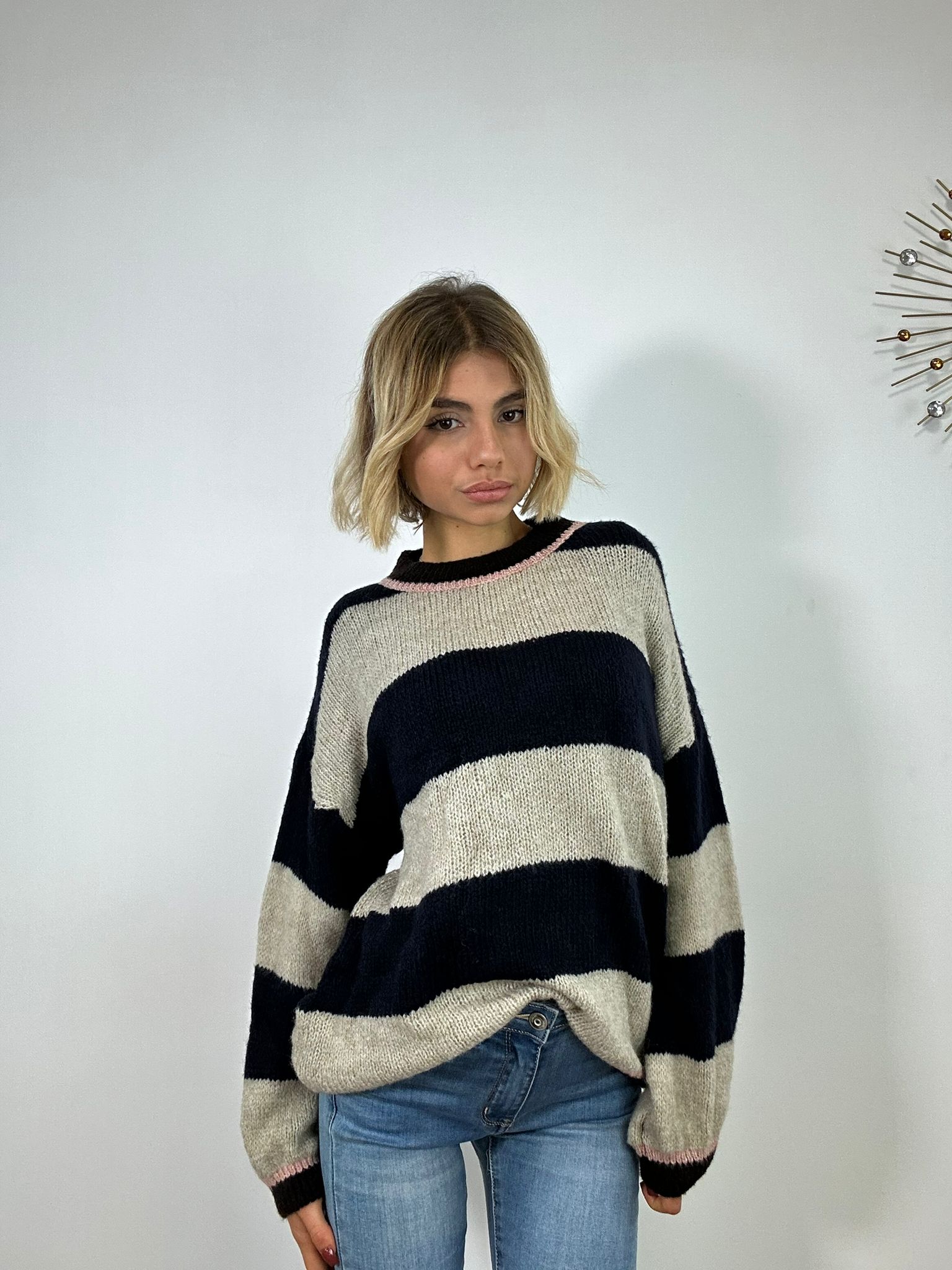 Maglione 3110 - Beige e Nero