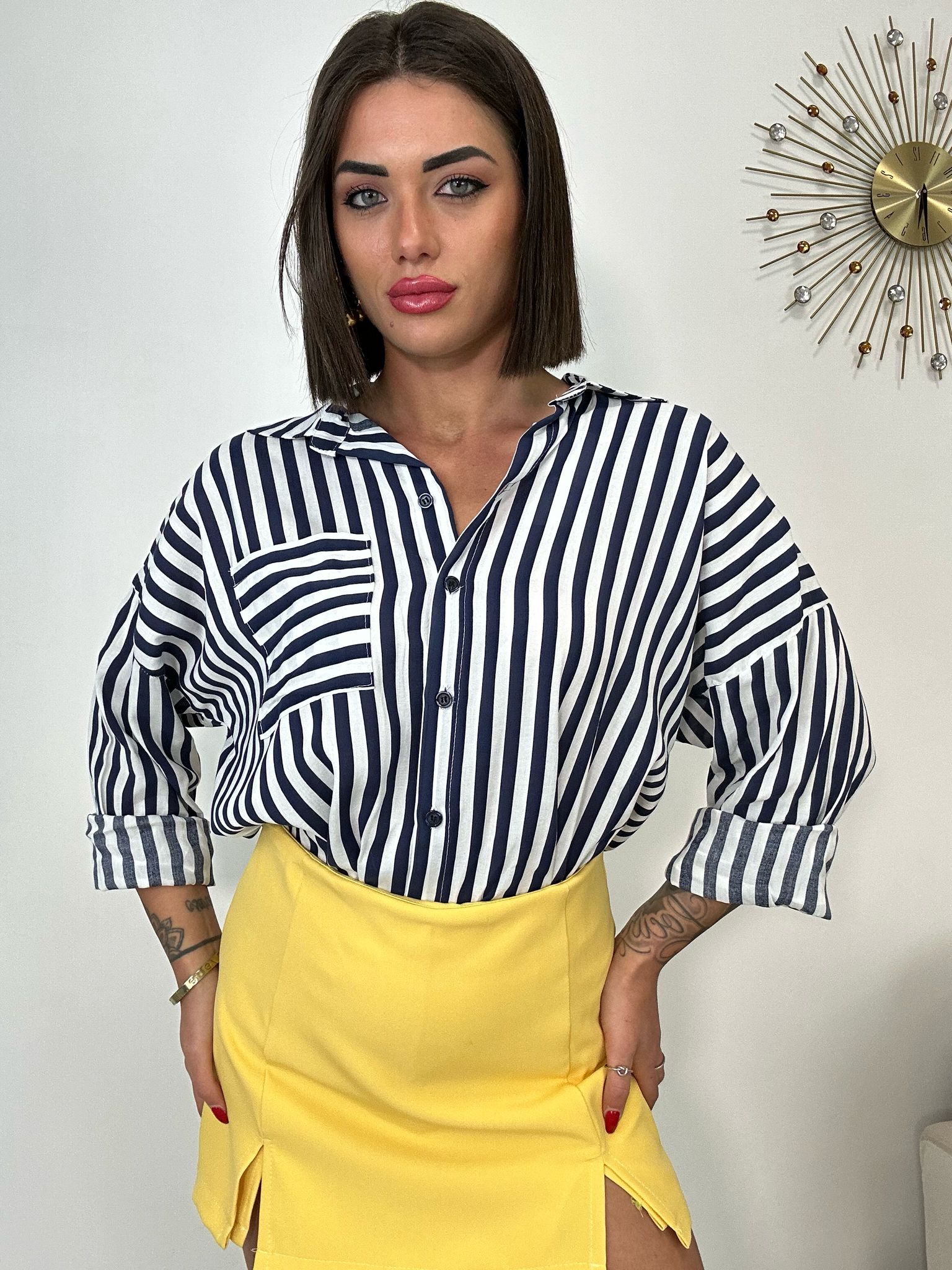 Camicia a righe - Blu