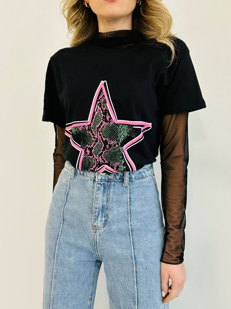 T-shirt Star - Nero
