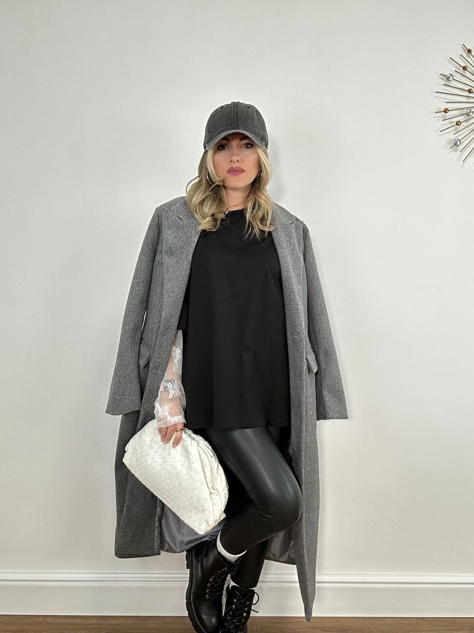 Leggins in ecopelle Felpato 8013 - Nero