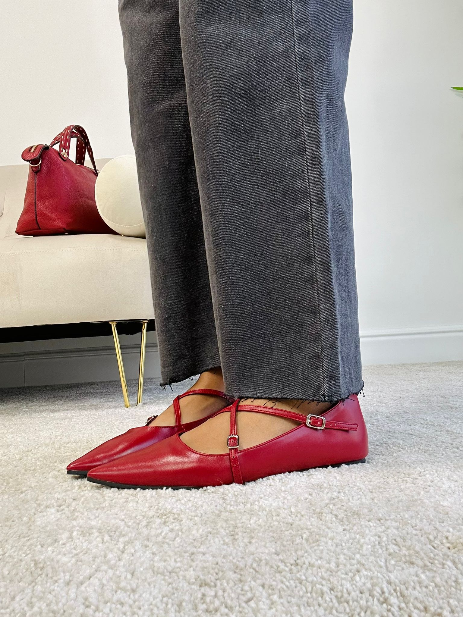 Scarpe a ballerina a punta - Bordeaux DISPONIBILE 39-40