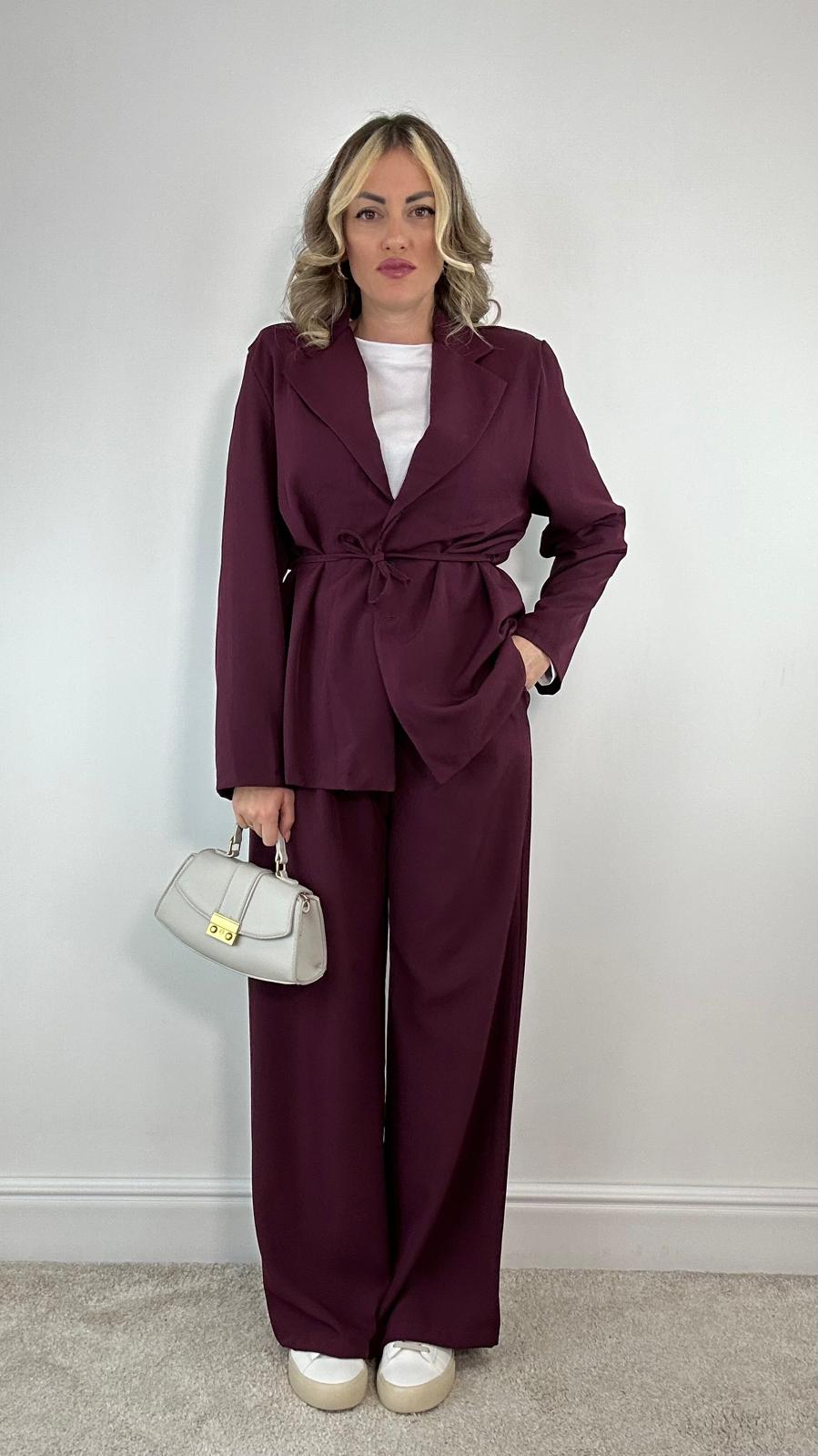 Coordinato M13351 (Camicia + Pantalone) Prugna