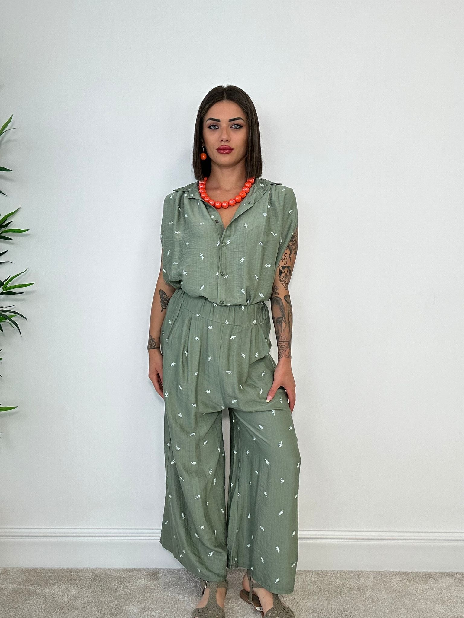 Coordinato Nerano (Camicetta + Pantalone) Verde