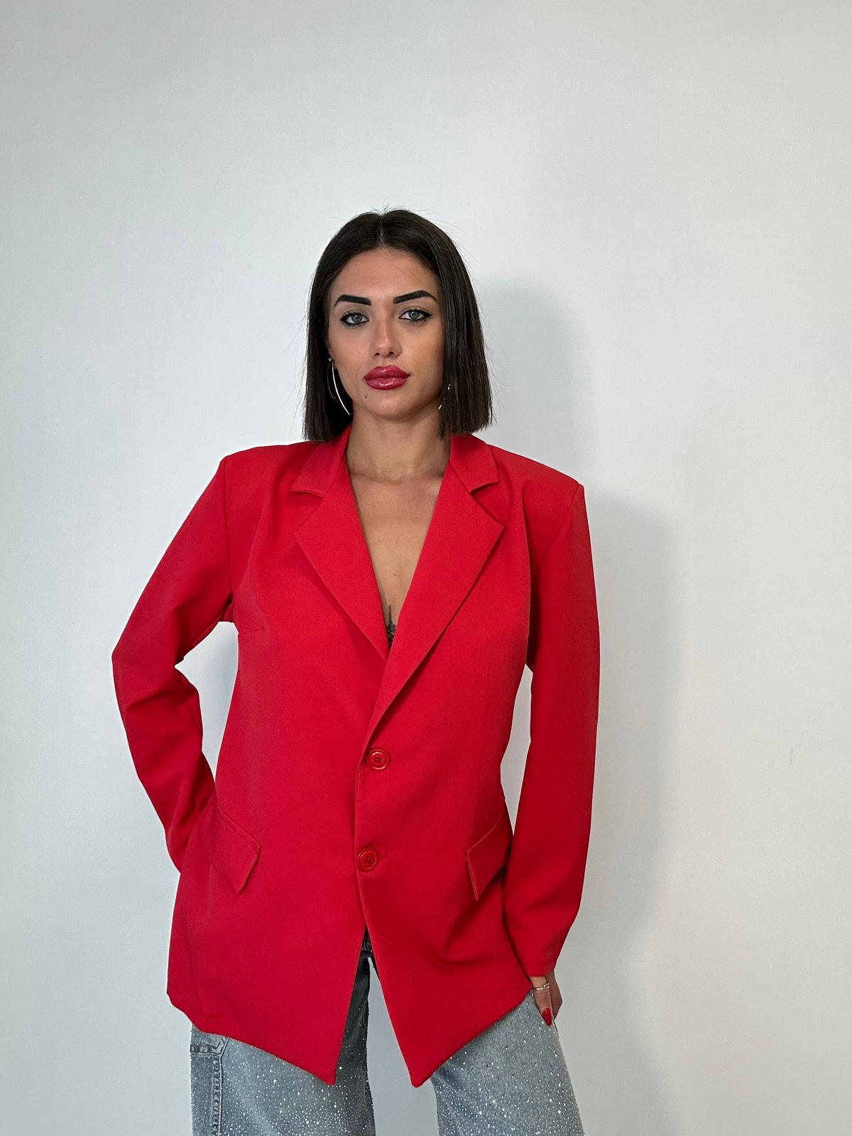 Blazer Scollo Retro - Rosso