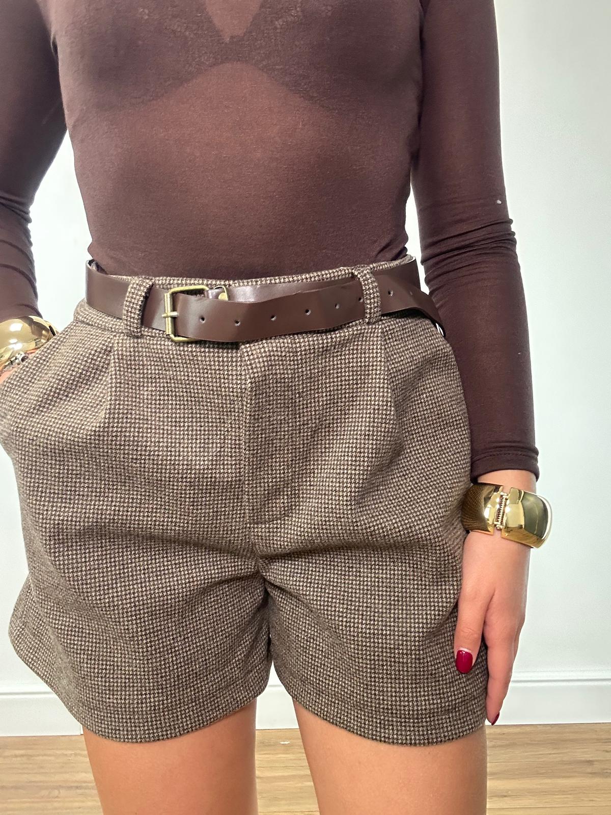 Pantaloncino Pied de Poule 25708 - Marrone