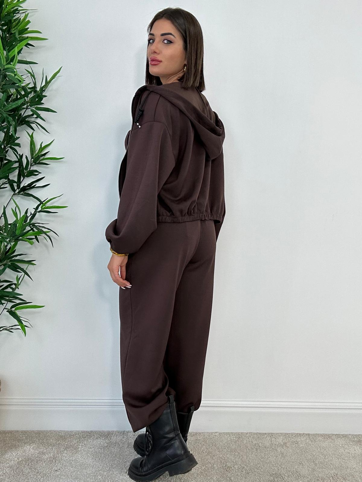 Coordinato Tuta 3 pezzi (Corpetto + Felpa + Pantalone) Marrone