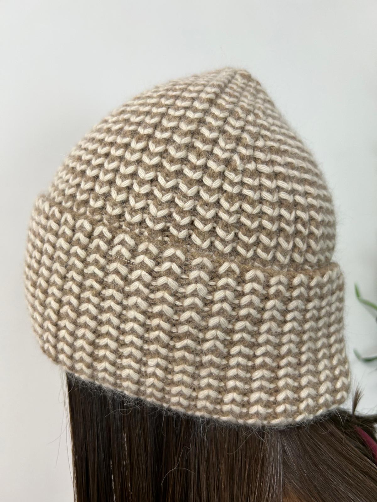 Bonnet en laine tressée - Boue