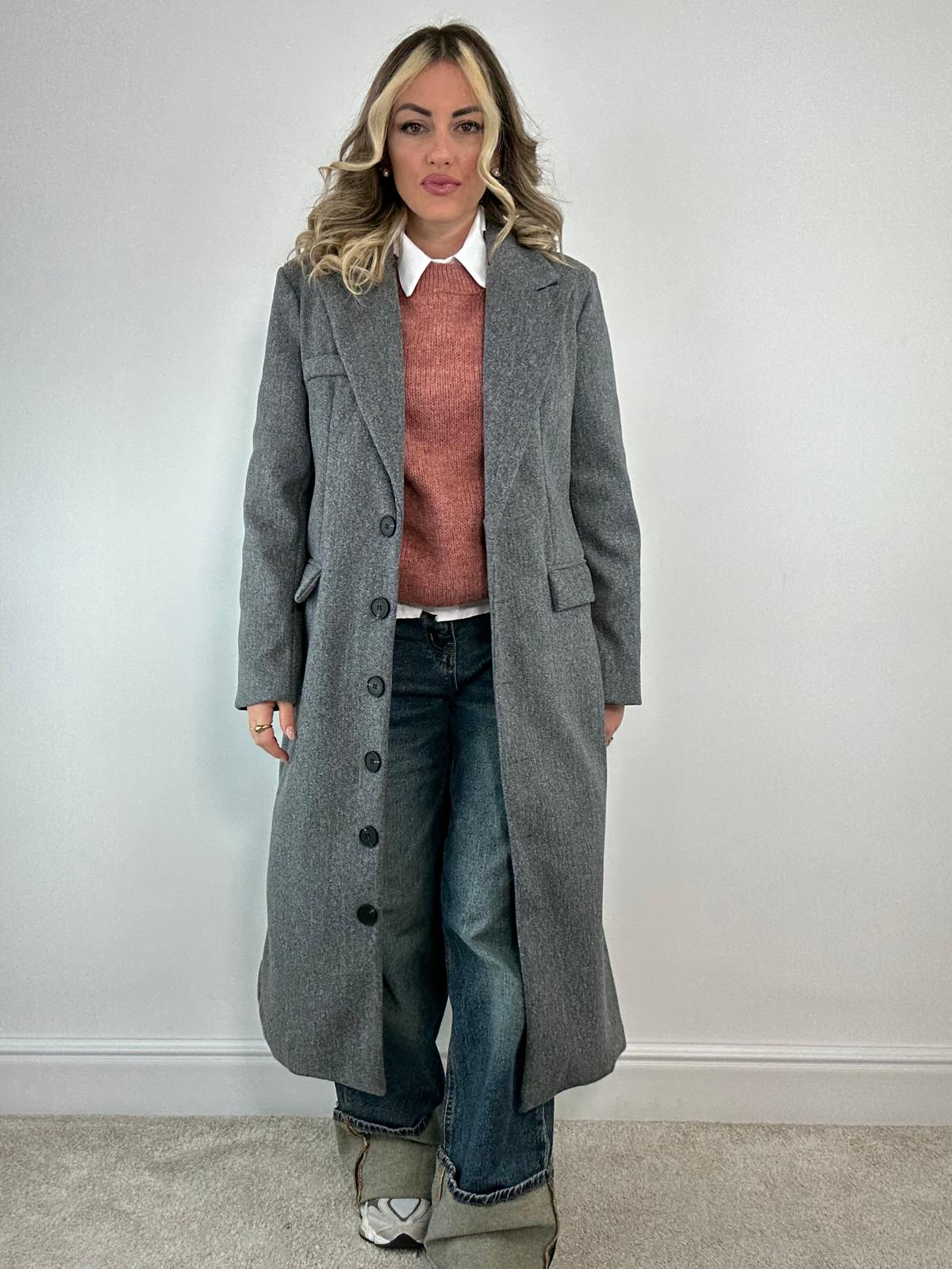 Cappotto lungo 88802 - Grigio