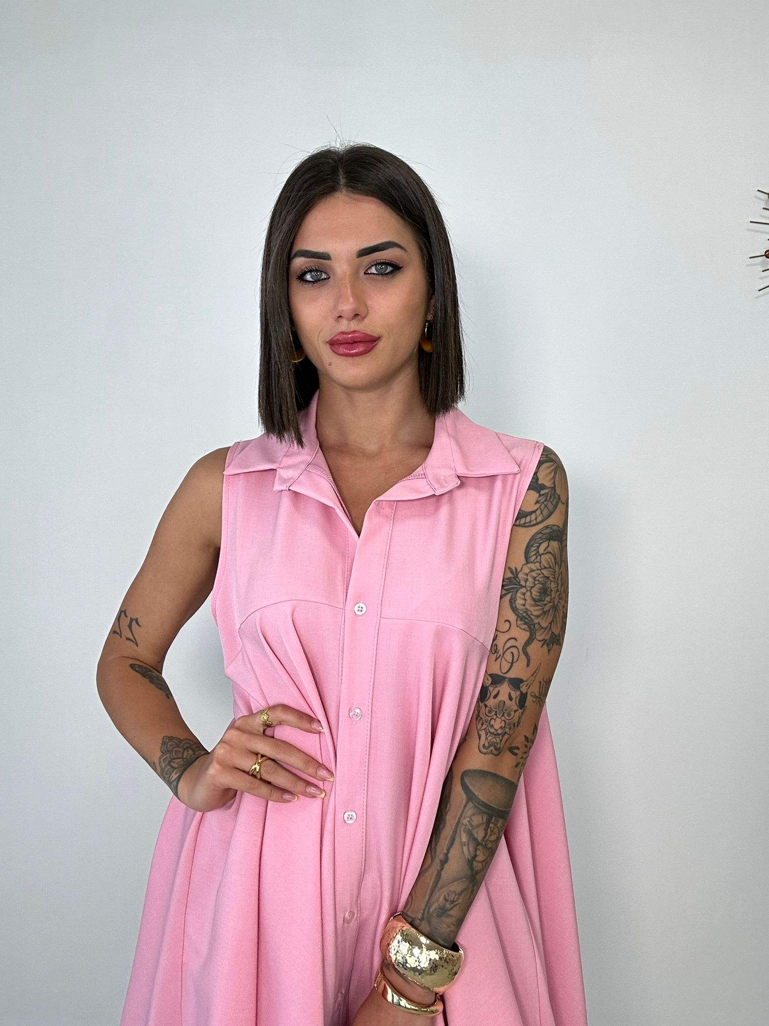 Abito Casual Smanicato - Rosa