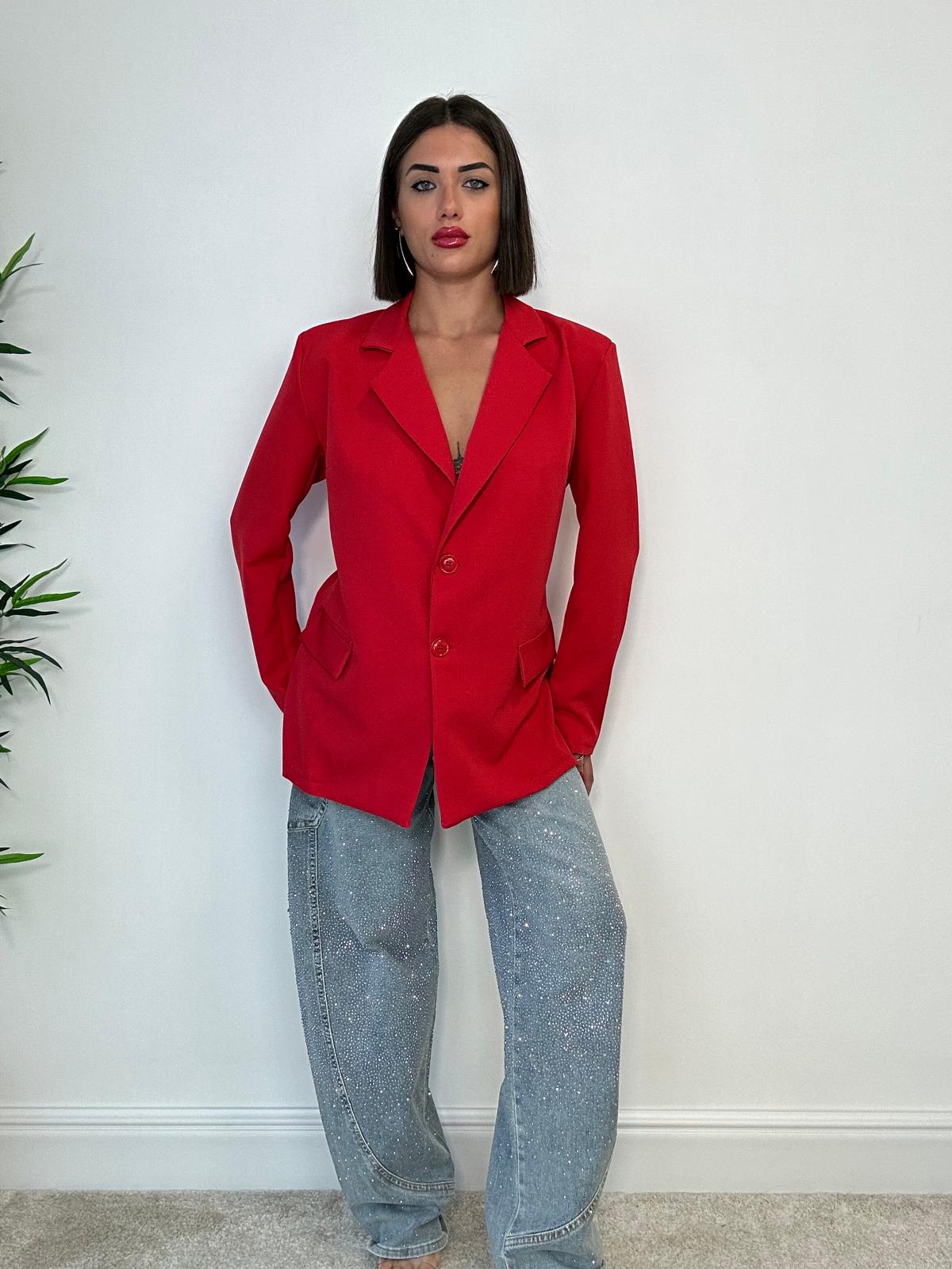 Blazer mit Nackenband - Rot
