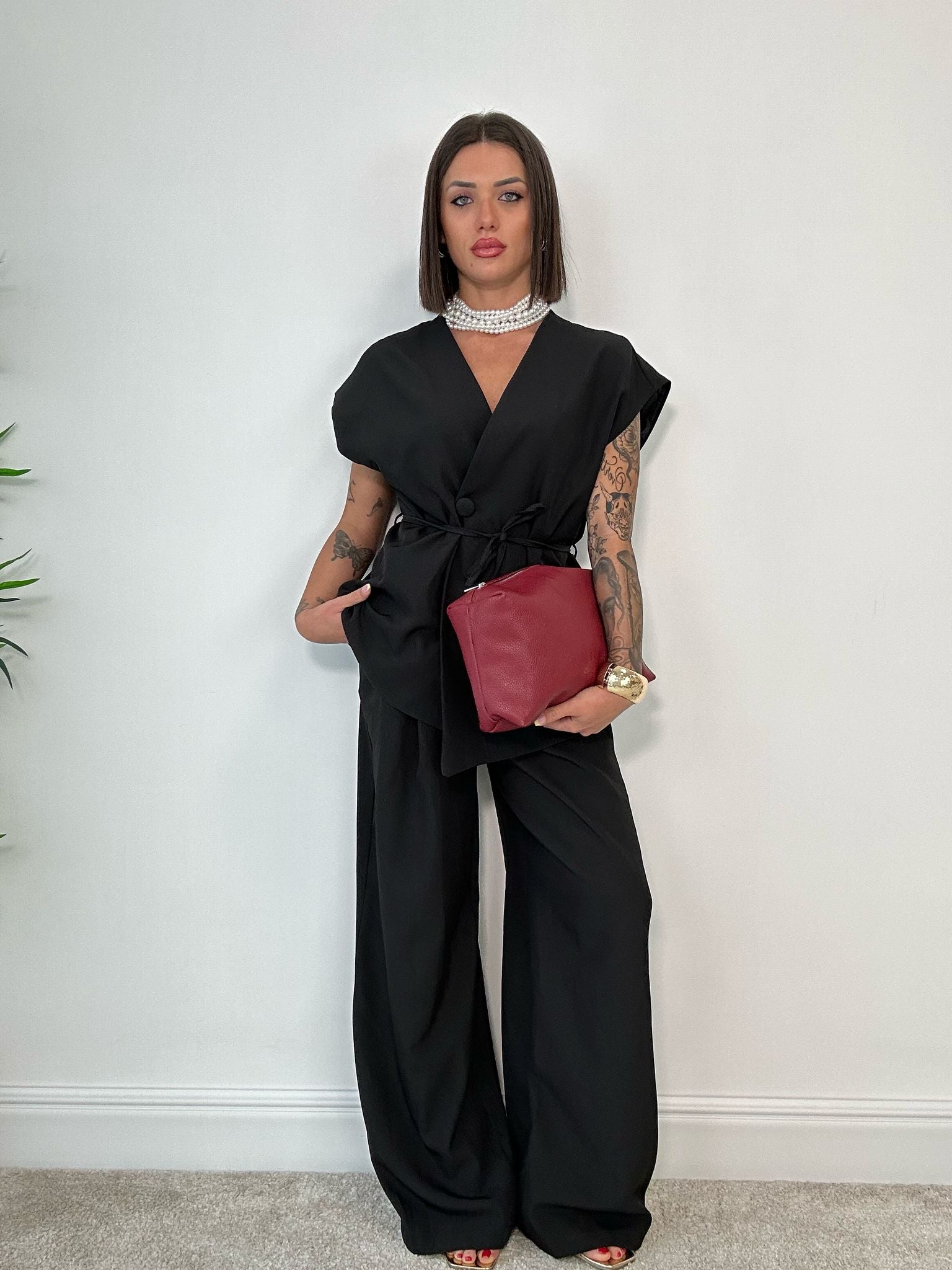 Coordinato Malaga (Giacca Smanicata+ Pantalone) Nero