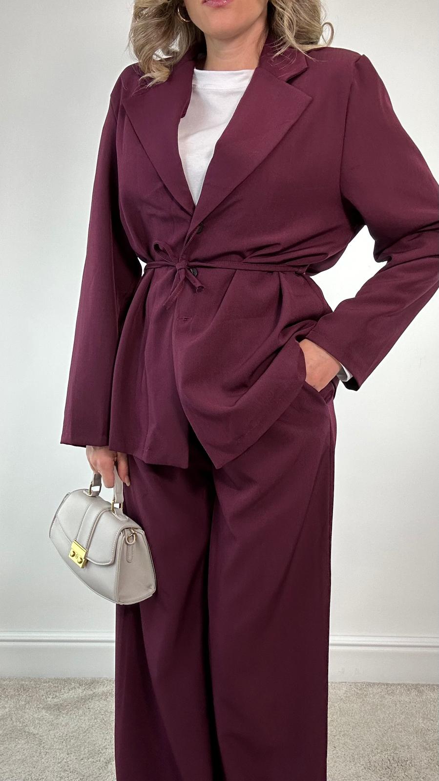 Coordinato M13351 (Camicia + Pantalone) Prugna