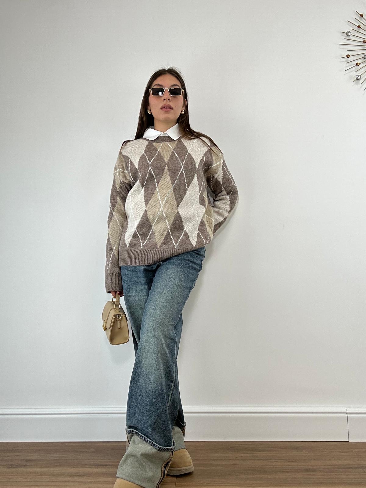 Maglione 25855 - Tortora