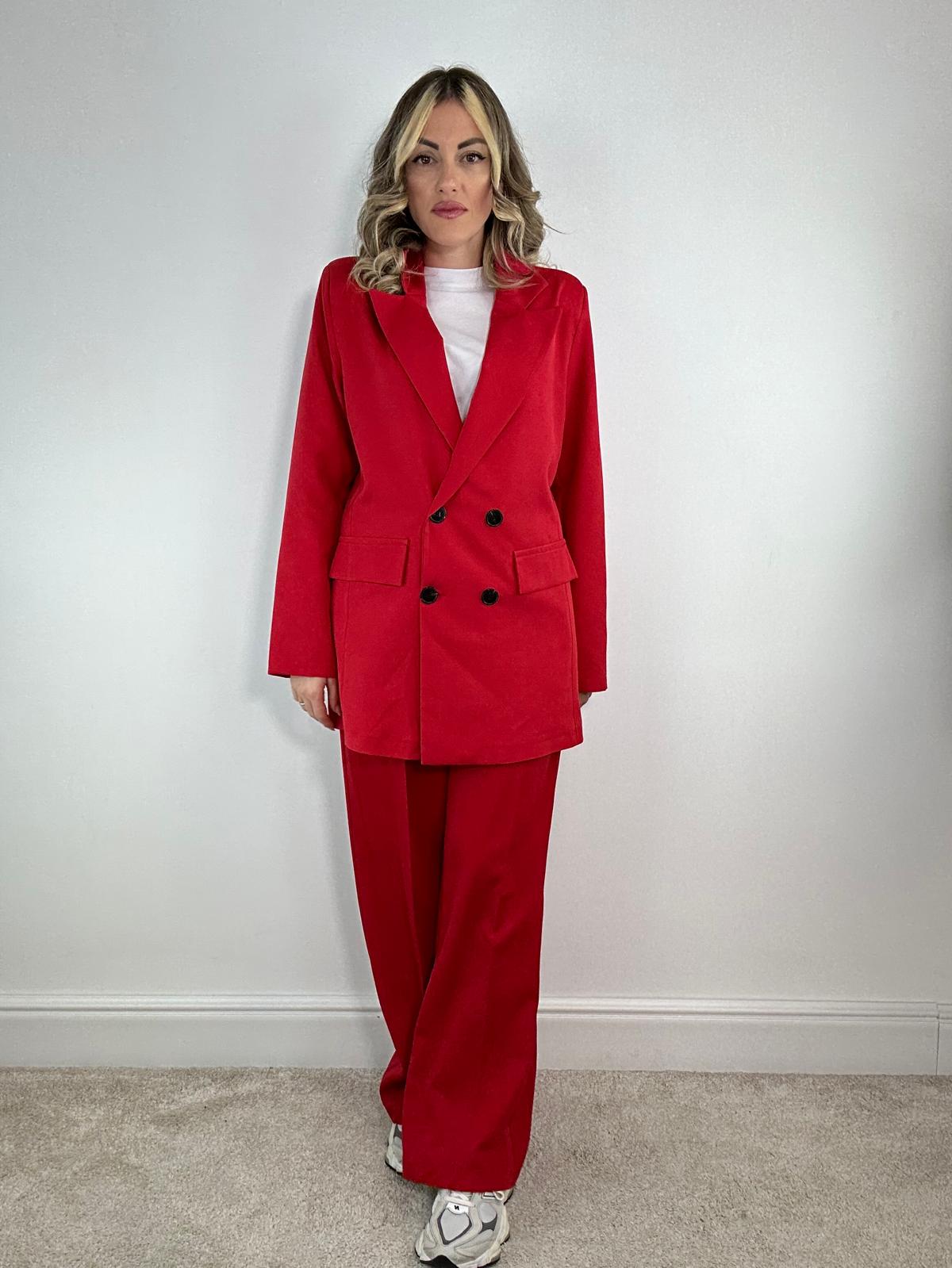 Tailleur Malaga M12153 (Blazer Doppio Petto + Pantalone) Rosso